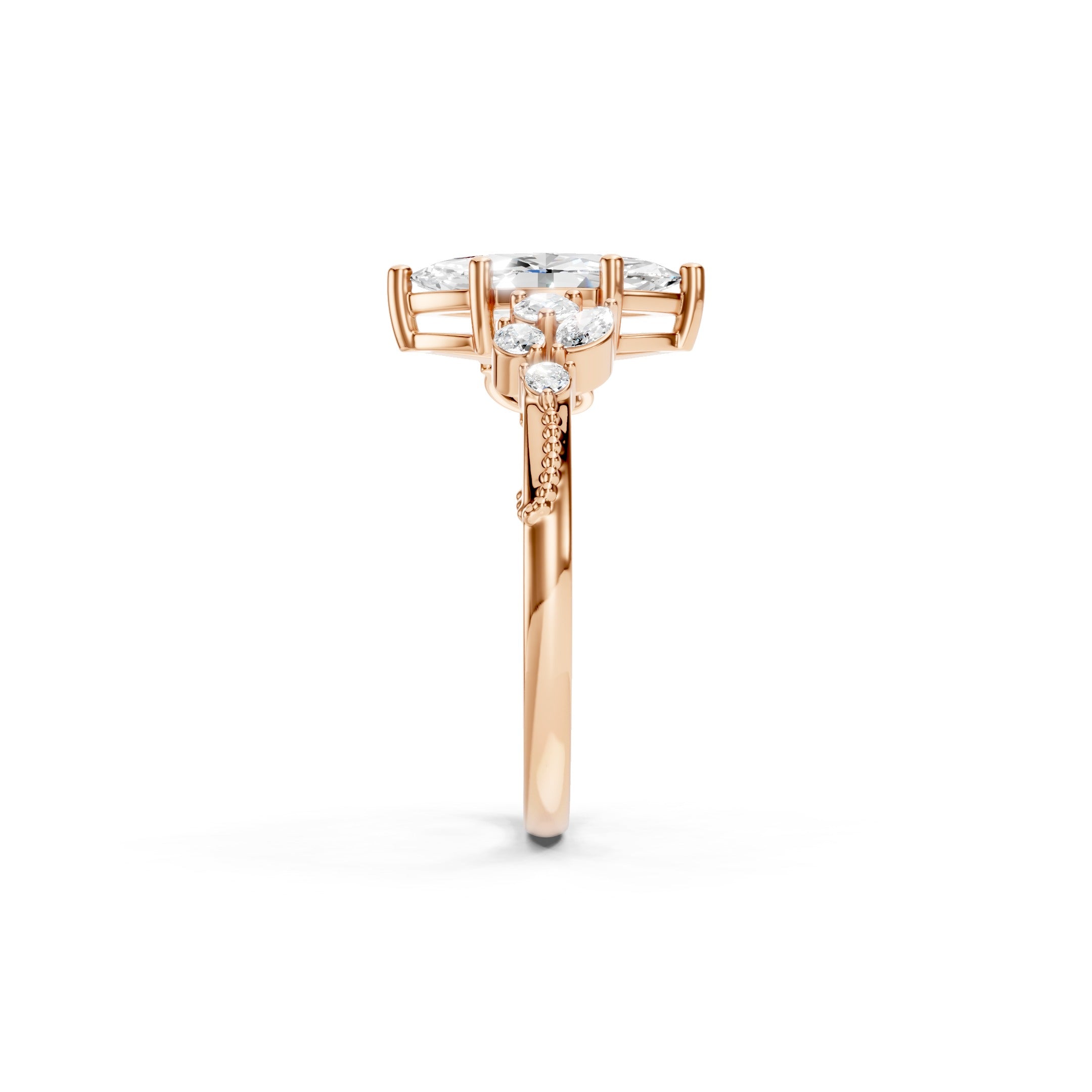 1.30 CT Marquise Cut Lab Grown Diamond Engagement Ring