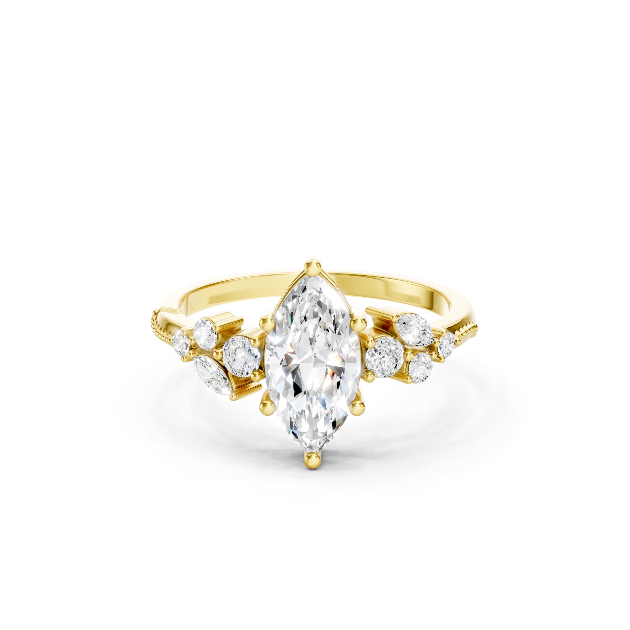 1.30 CT Marquise Cut Lab Grown Diamond Engagement Ring