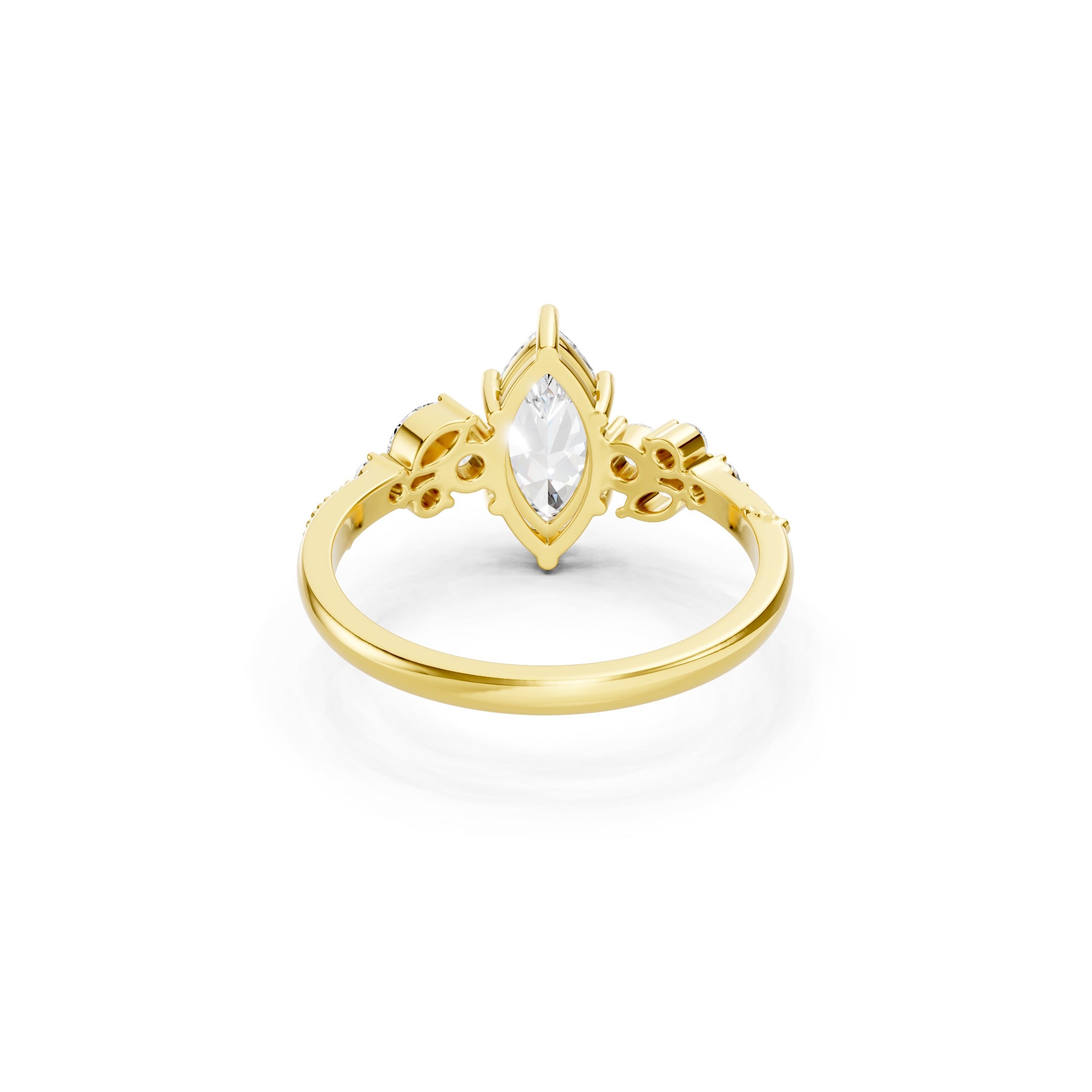 1.30 CT Marquise Cut Lab Grown Diamond Engagement Ring