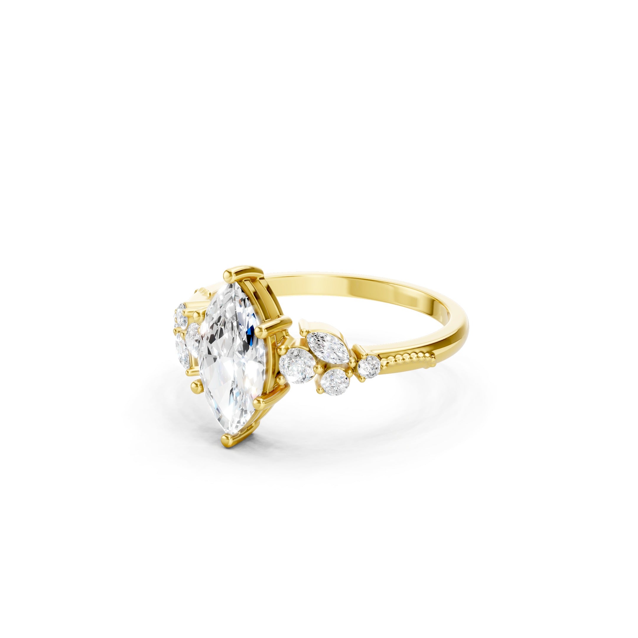 1.30 CT Marquise Cut Lab Grown Diamond Engagement Ring