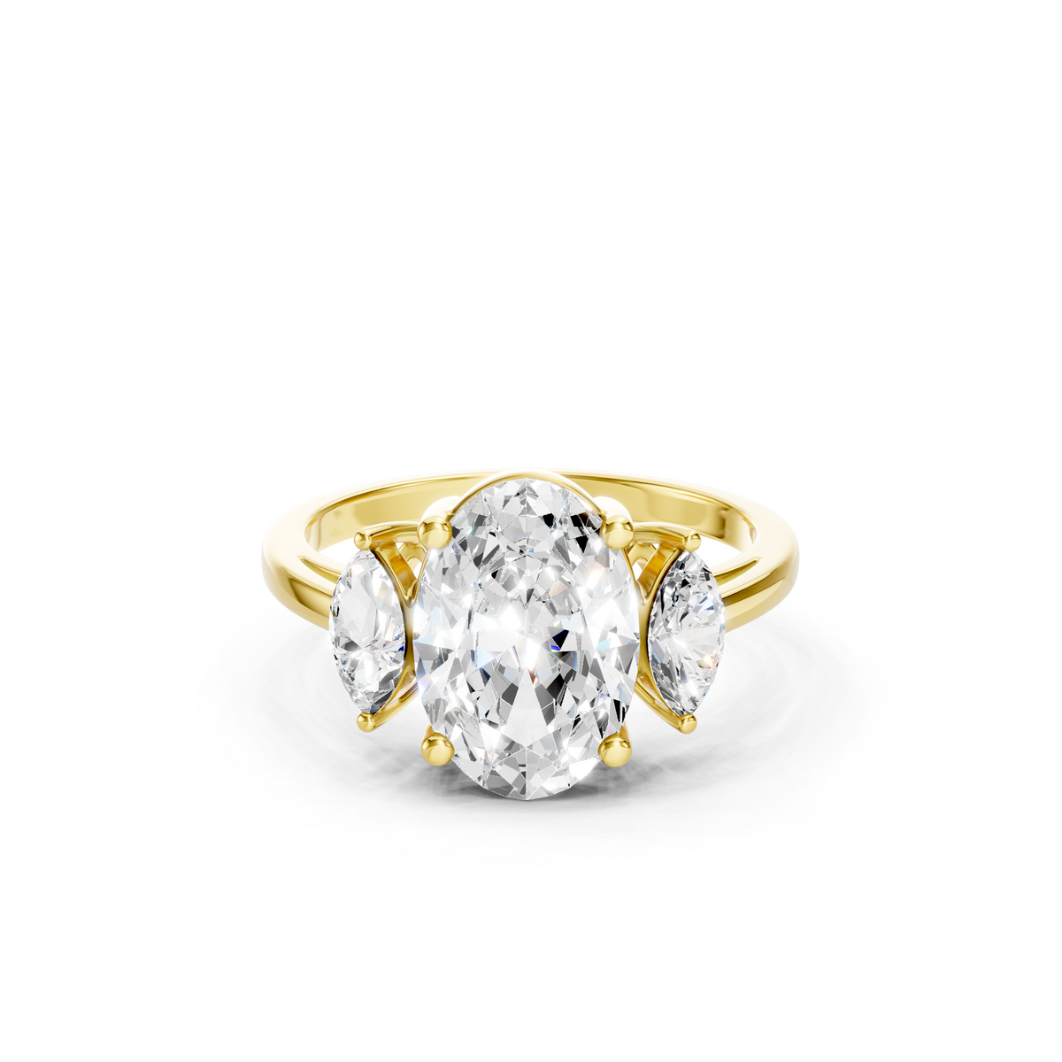 3.00 CT Oval Marquise Lab Grown Diamond Engagement Ring