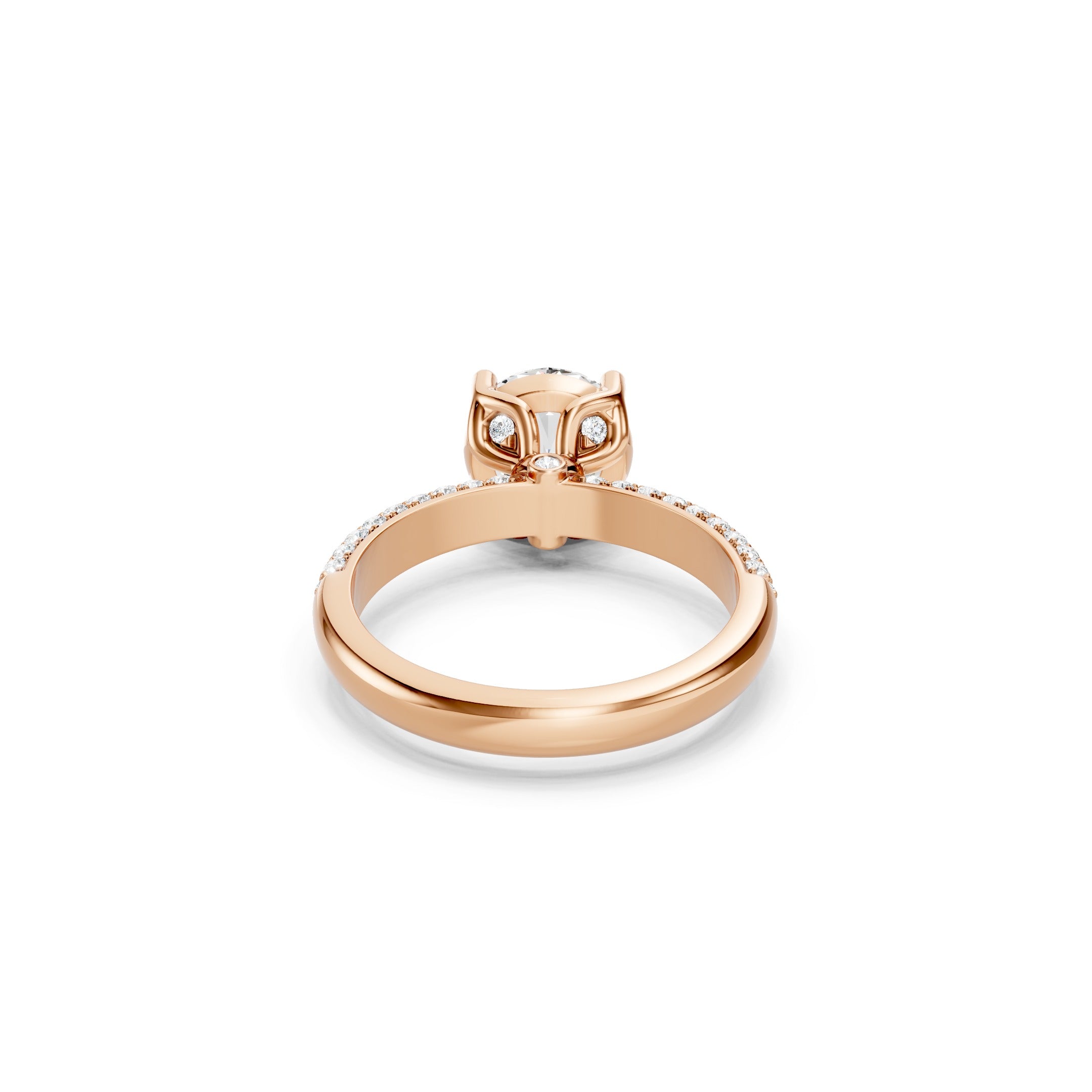 2.90 CT Double Row Pave Lab Grown Diamond Engagement Ring in 10K 14K 18K 