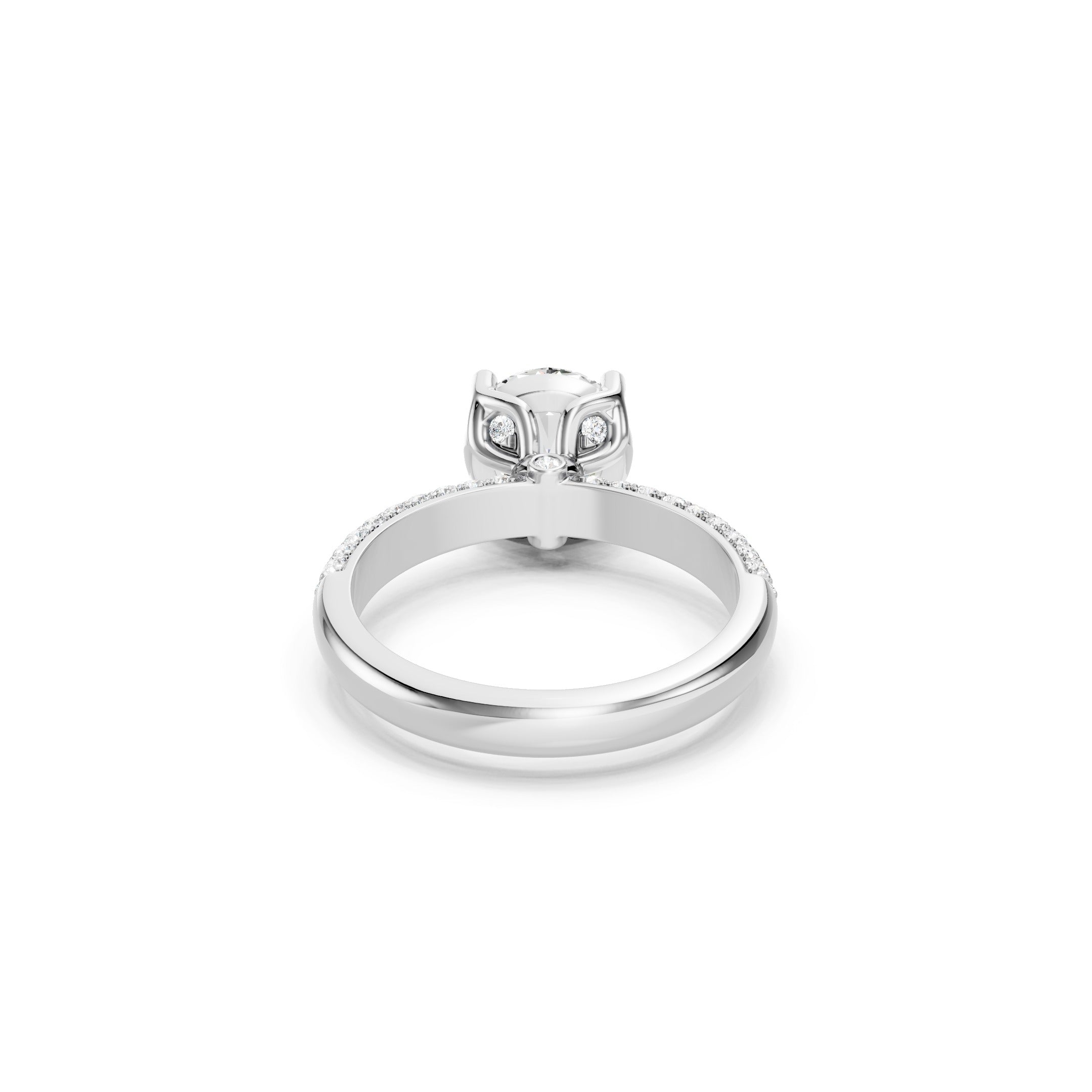 2.90 CT Double Row Pave Lab Grown Diamond Engagement Ring in 10K 14K 18K 
