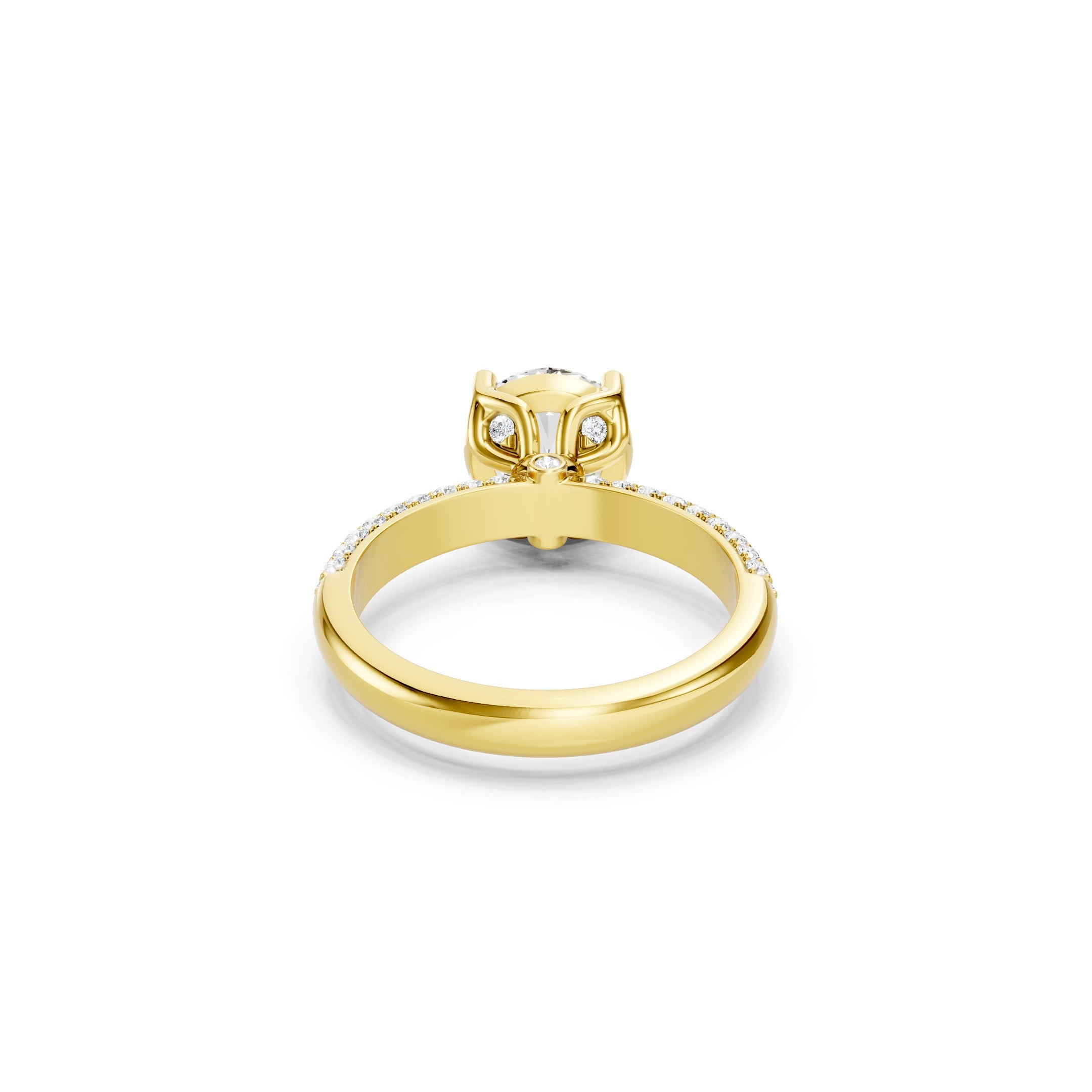 2.90 CT Double Row Pave Lab Grown Diamond Engagement Ring in 10K 14K 18K 