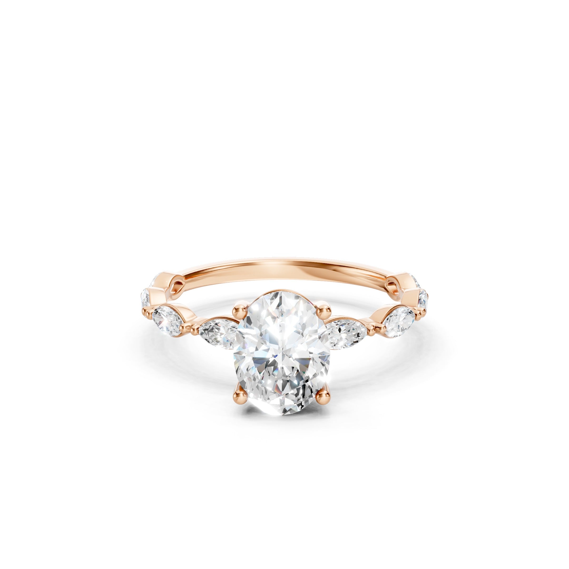 1.50 CT Oval Cut Lab Grown Diamond Engagement Ring