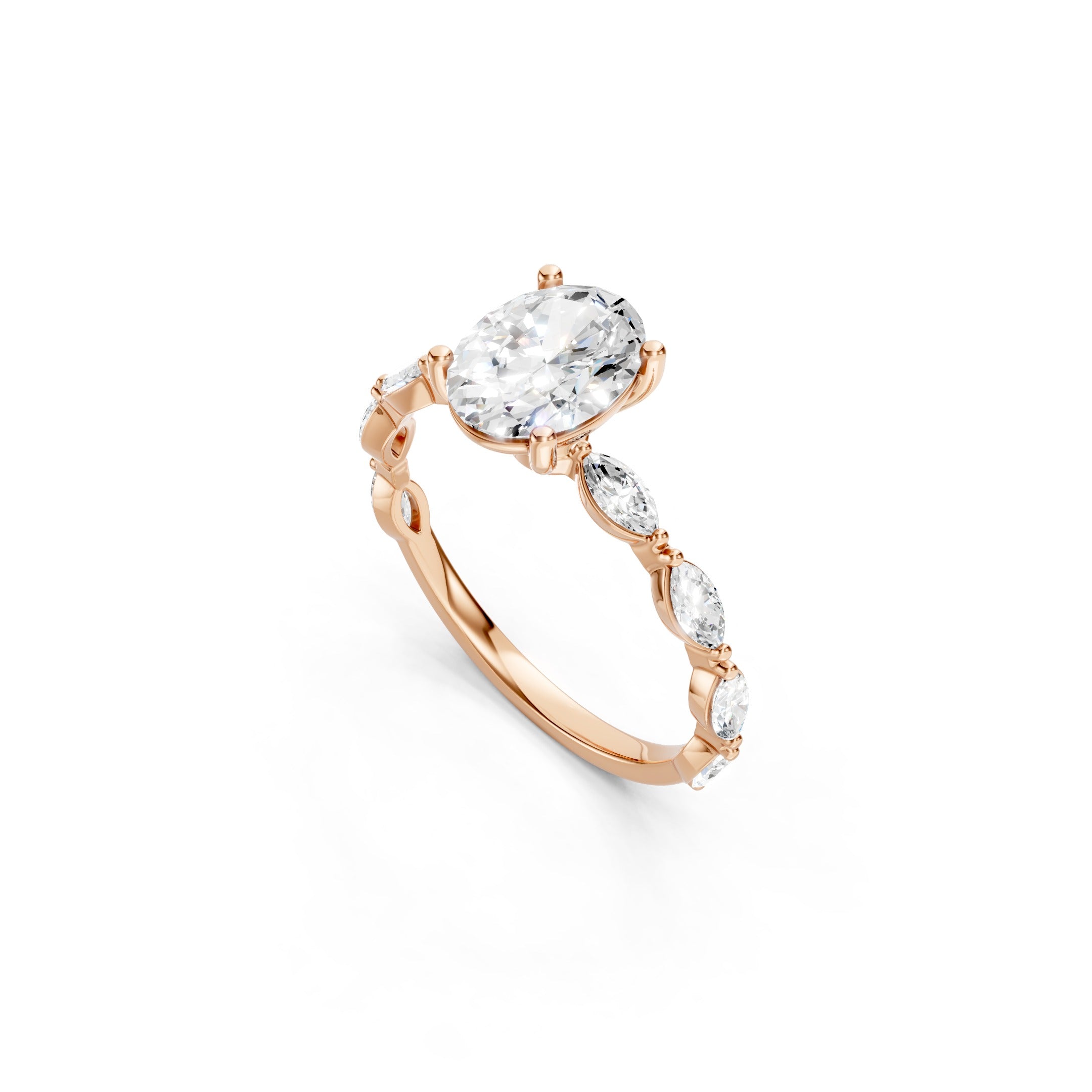 1.50 CT Oval Cut Lab Grown Diamond Engagement Ring