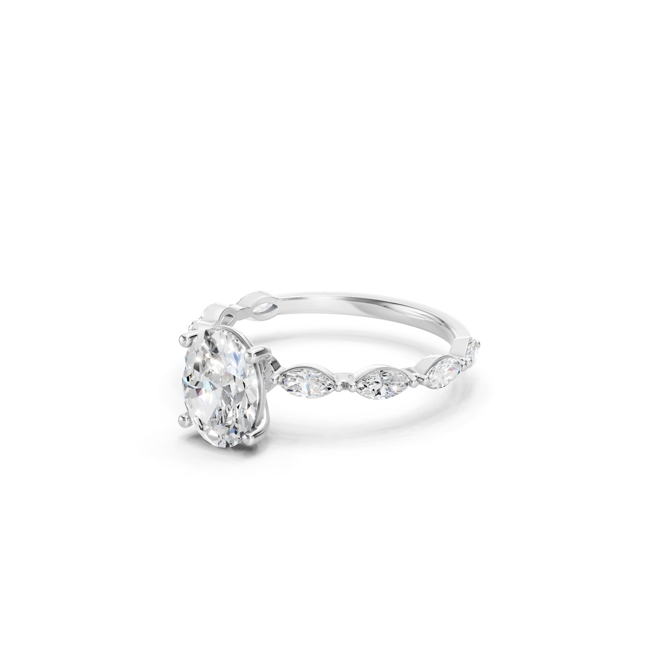 1.50 CT Oval Cut Lab Grown Diamond Engagement Ring