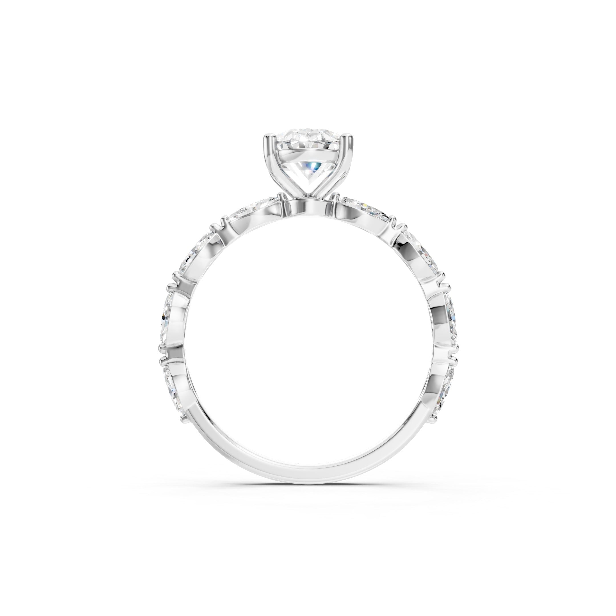 1.50 CT Oval Cut Lab Grown Diamond Engagement Ring
