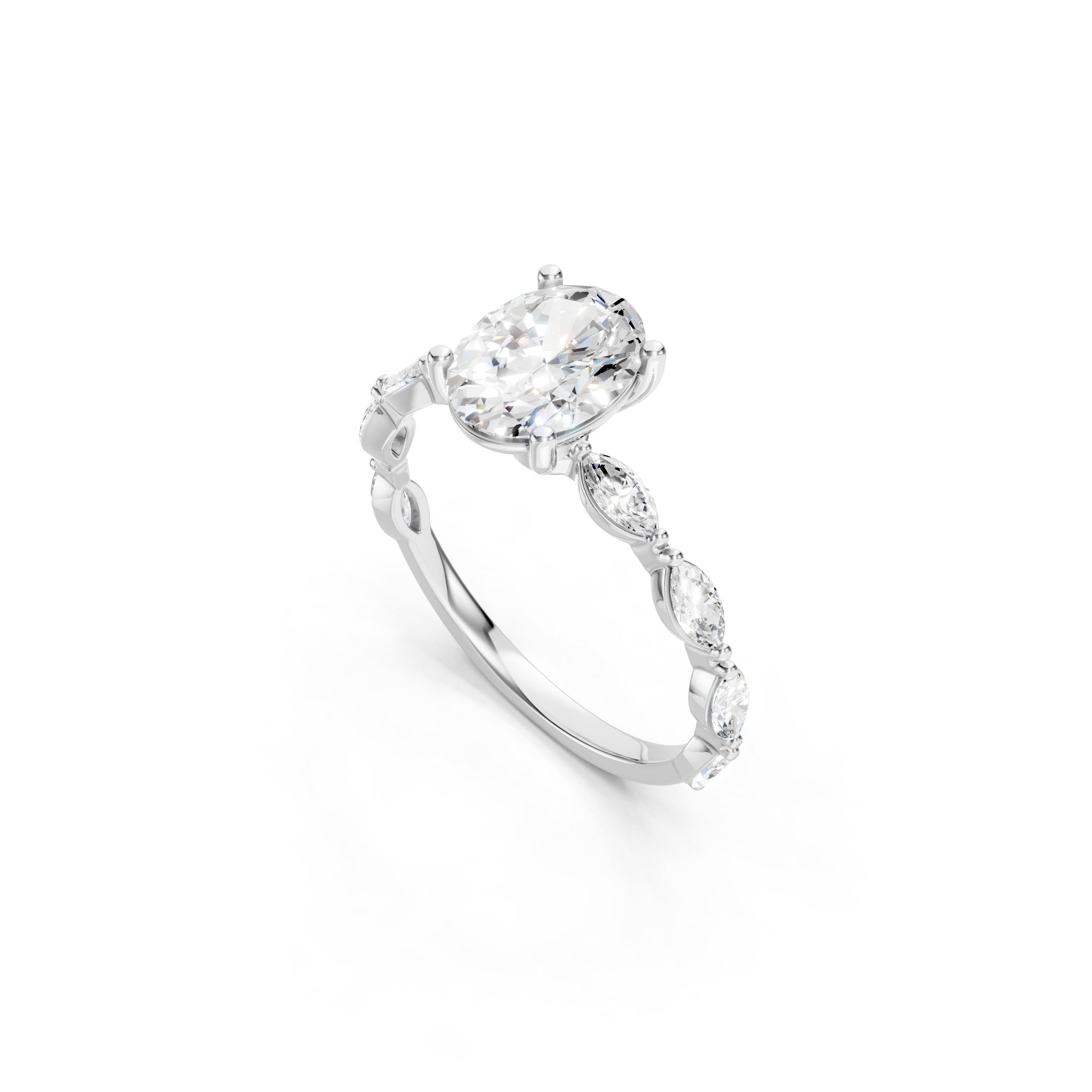 1.50 CT Oval Cut Lab Grown Diamond Engagement Ring
