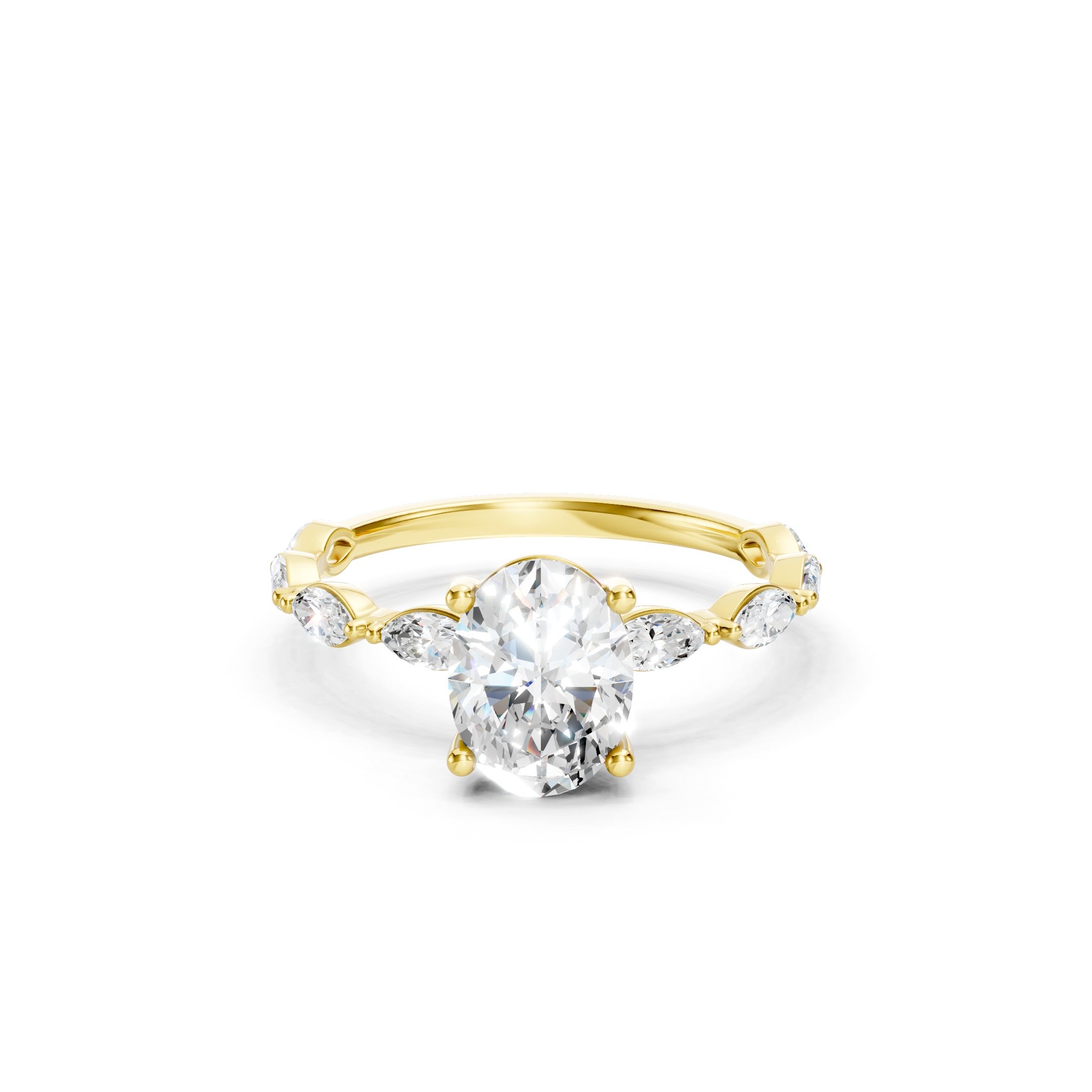 1.50 CT Oval Cut Lab Grown Diamond Engagement Ring