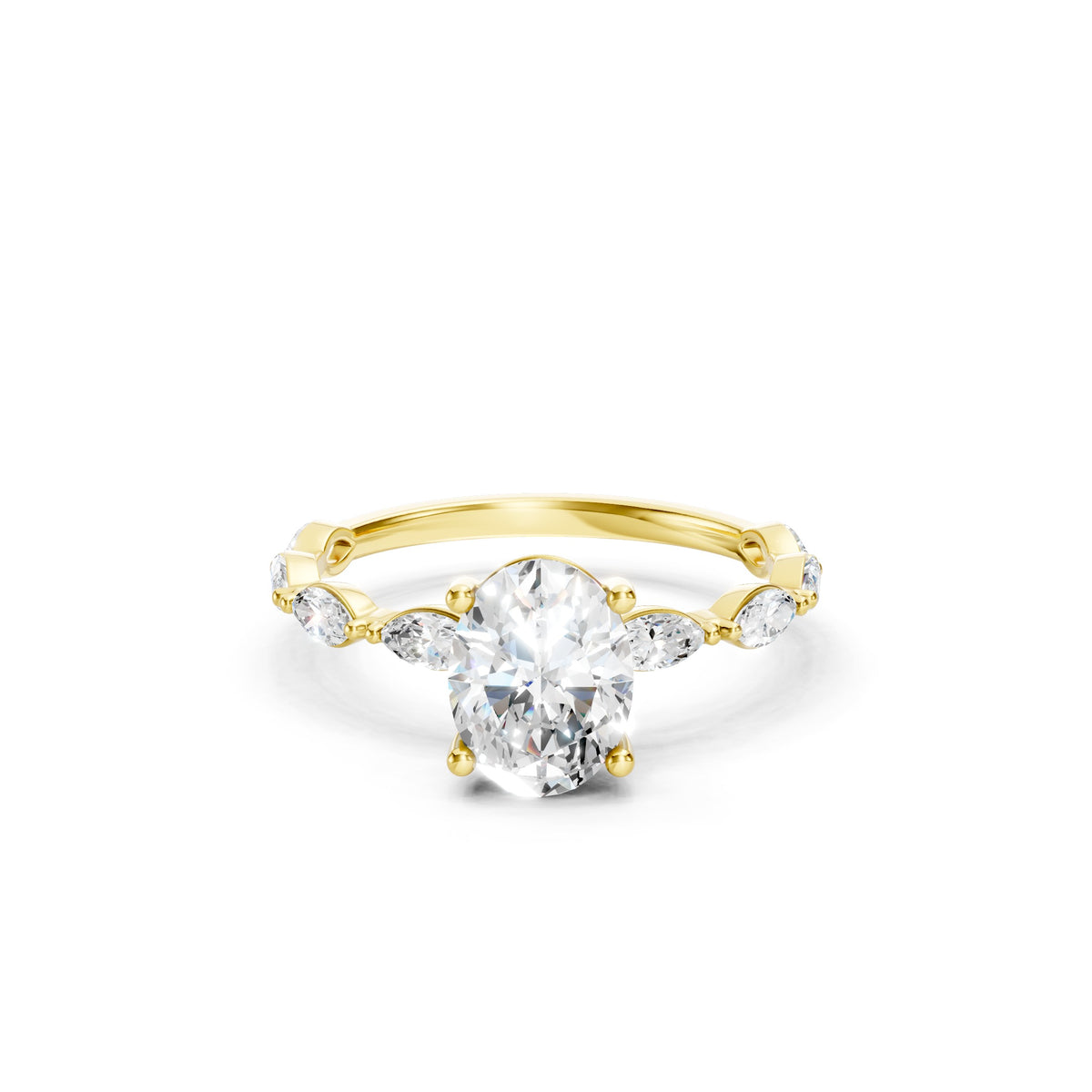 1.50 CT Oval Cut Lab Grown Diamond Engagement Ring