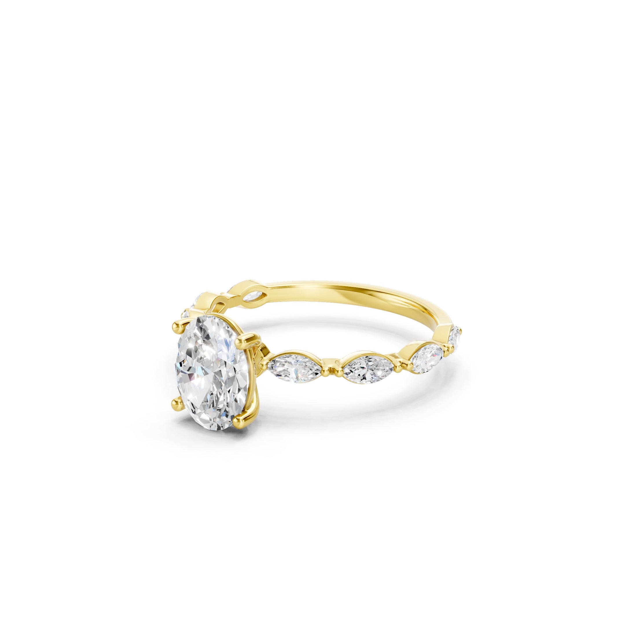1.50 CT Oval Cut Lab Grown Diamond Engagement Ring