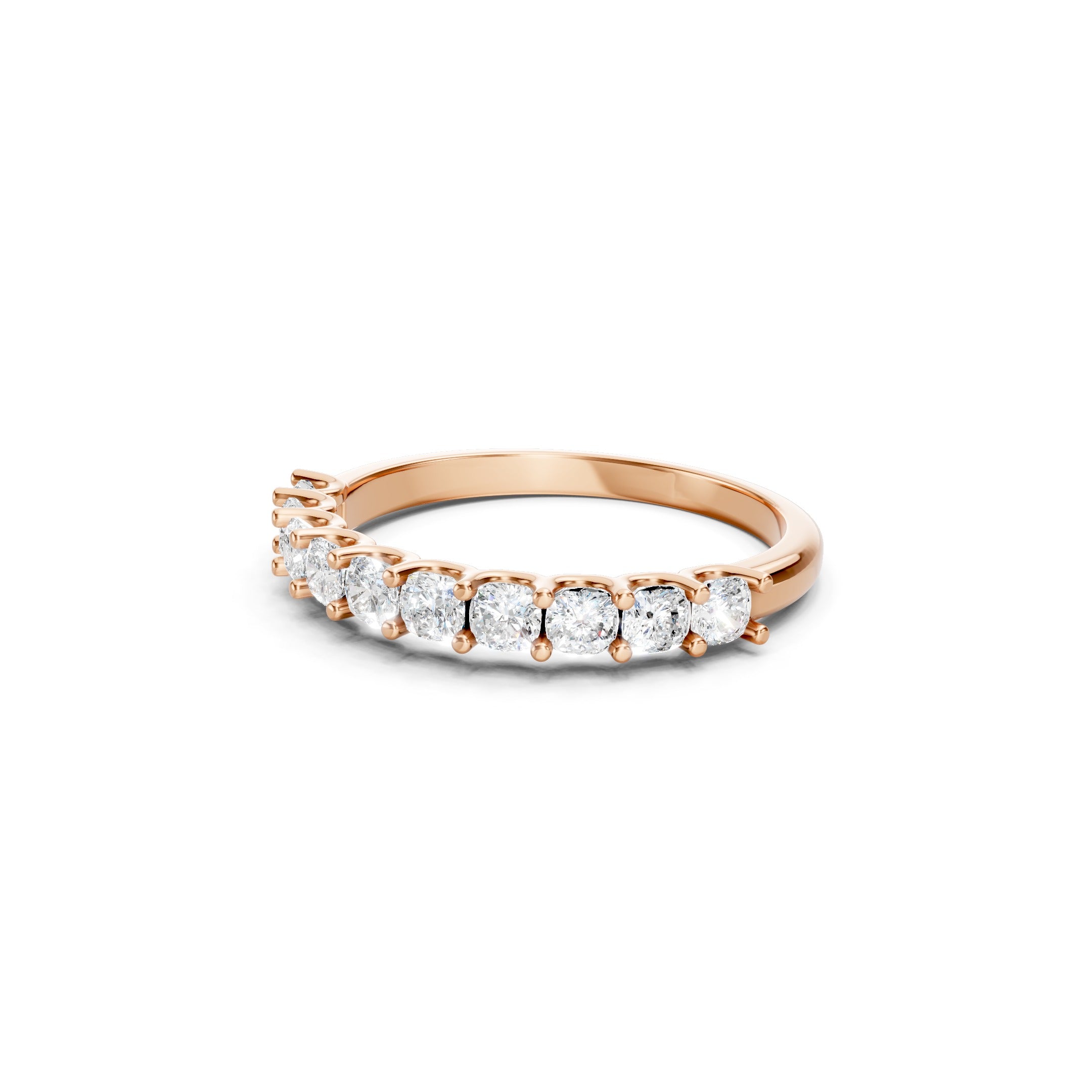 1.00 CT Cushion Cut Lab Grown Diamond Eternity Band in Solid Gold