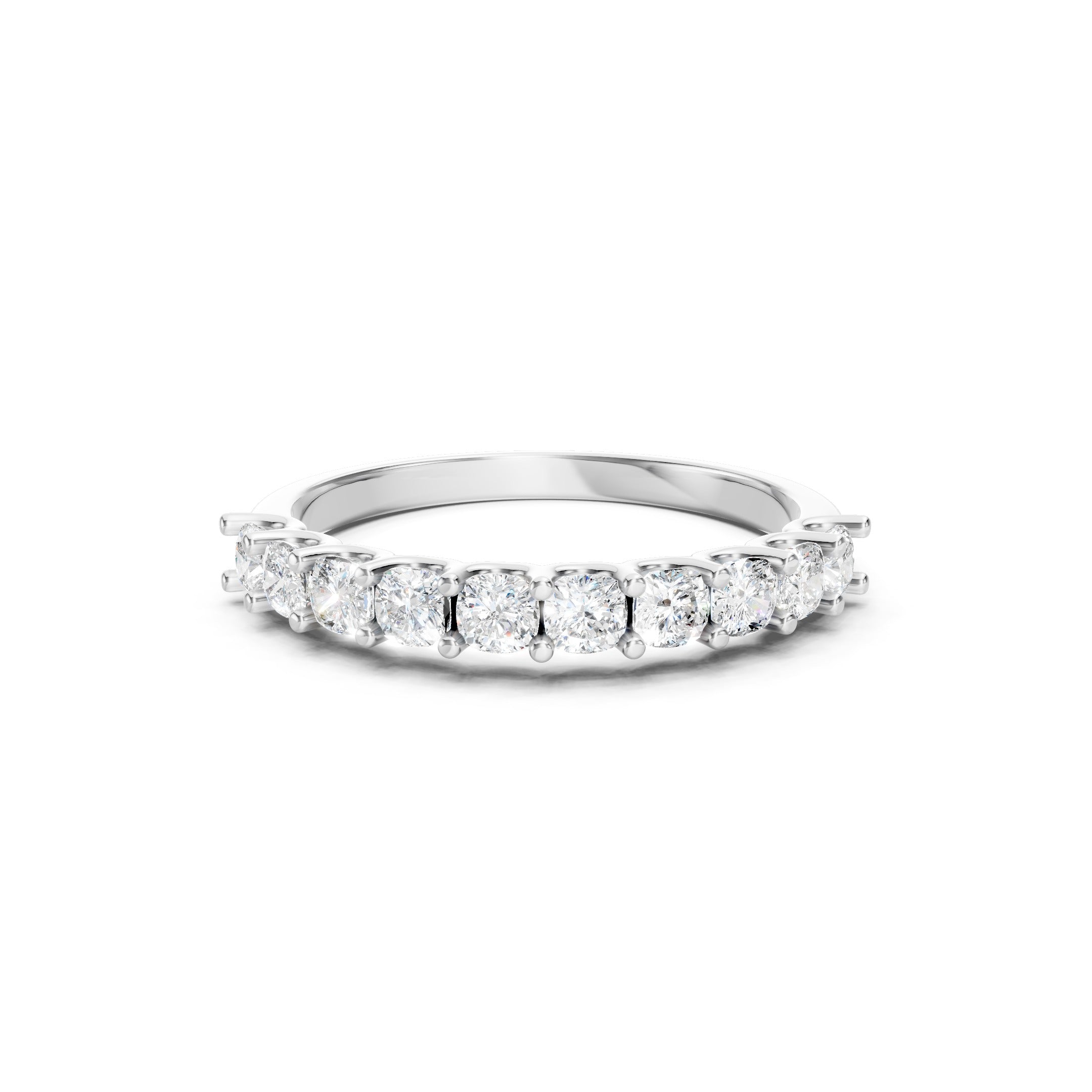 1.00 CT Cushion Cut Lab Grown Diamond Eternity Band in Solid Gold