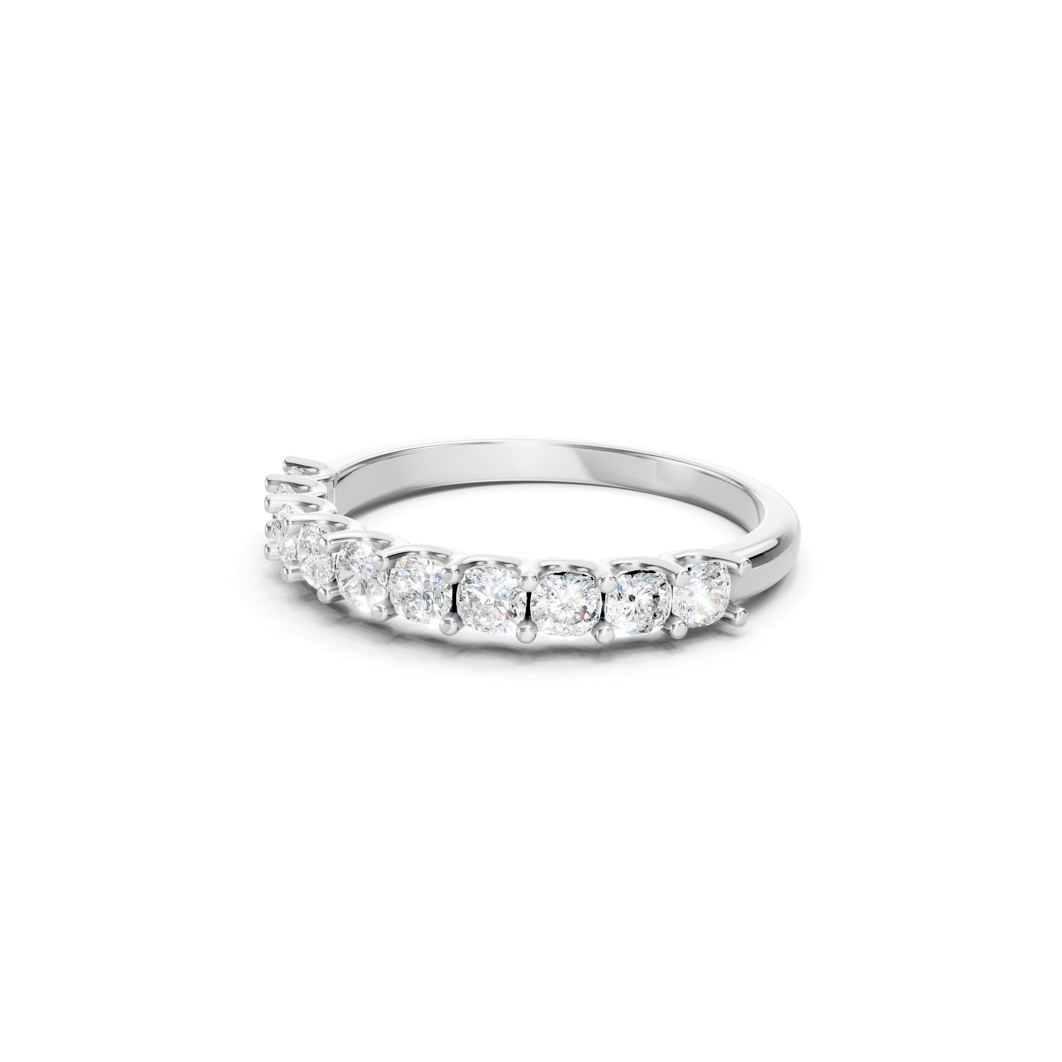 1.00 CT Cushion Cut Lab Grown Diamond Eternity Band in Solid Gold