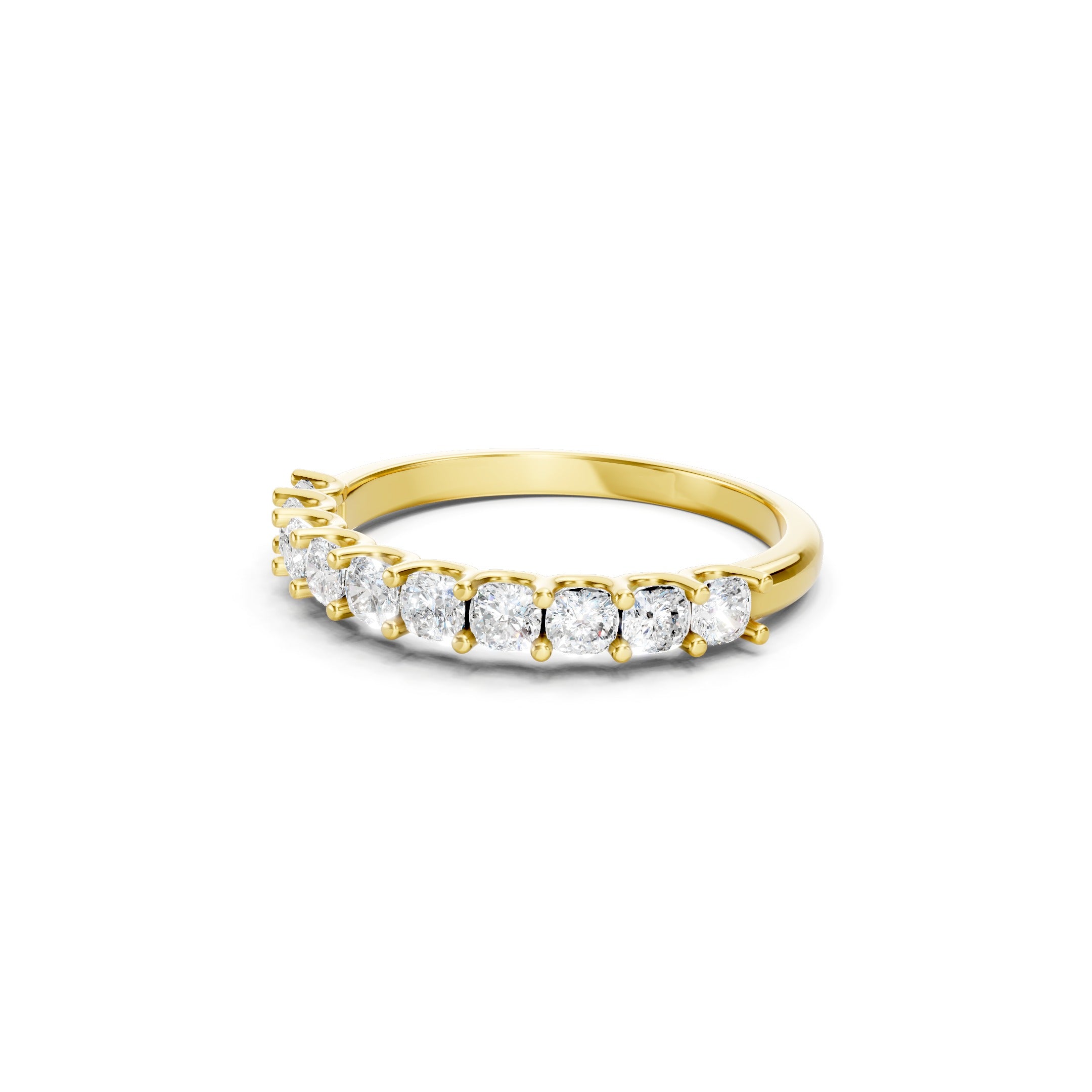 1.00 CT Cushion Cut Lab Grown Diamond Eternity Band in Solid Gold