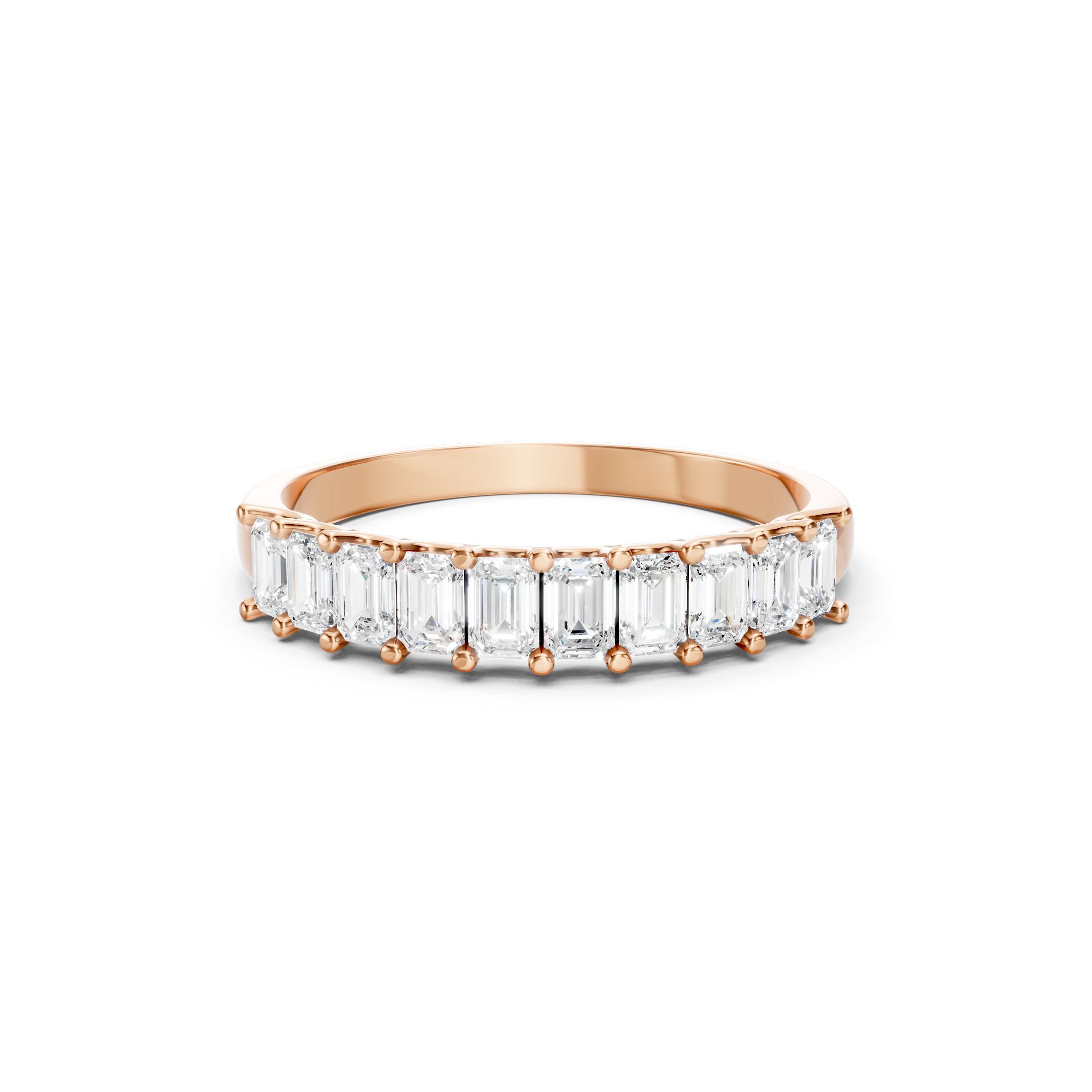 1.00 CT Emerald Cut Lab Grown Diamond Eternity Band