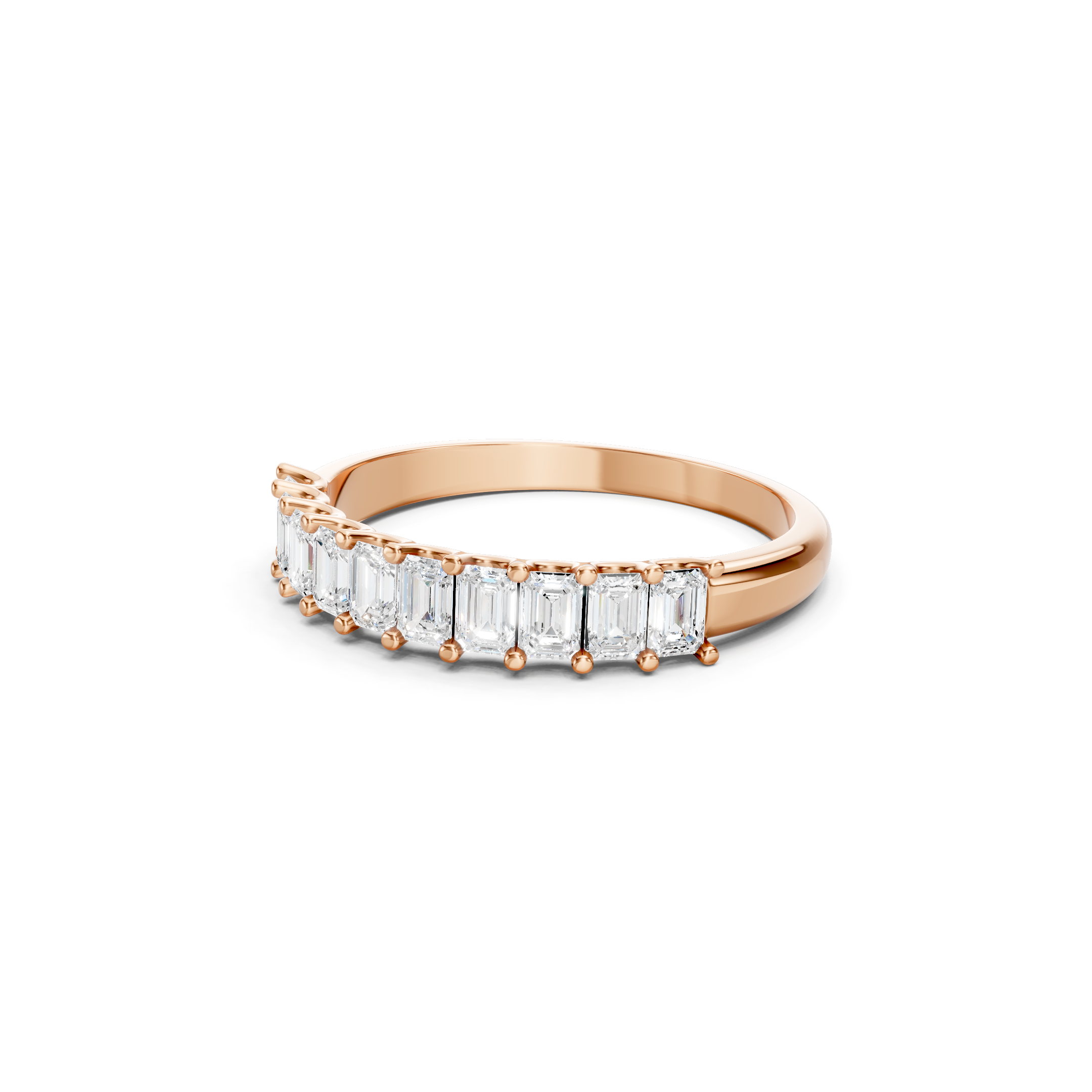 1.00 CT Emerald Cut Lab Grown Diamond Eternity Band