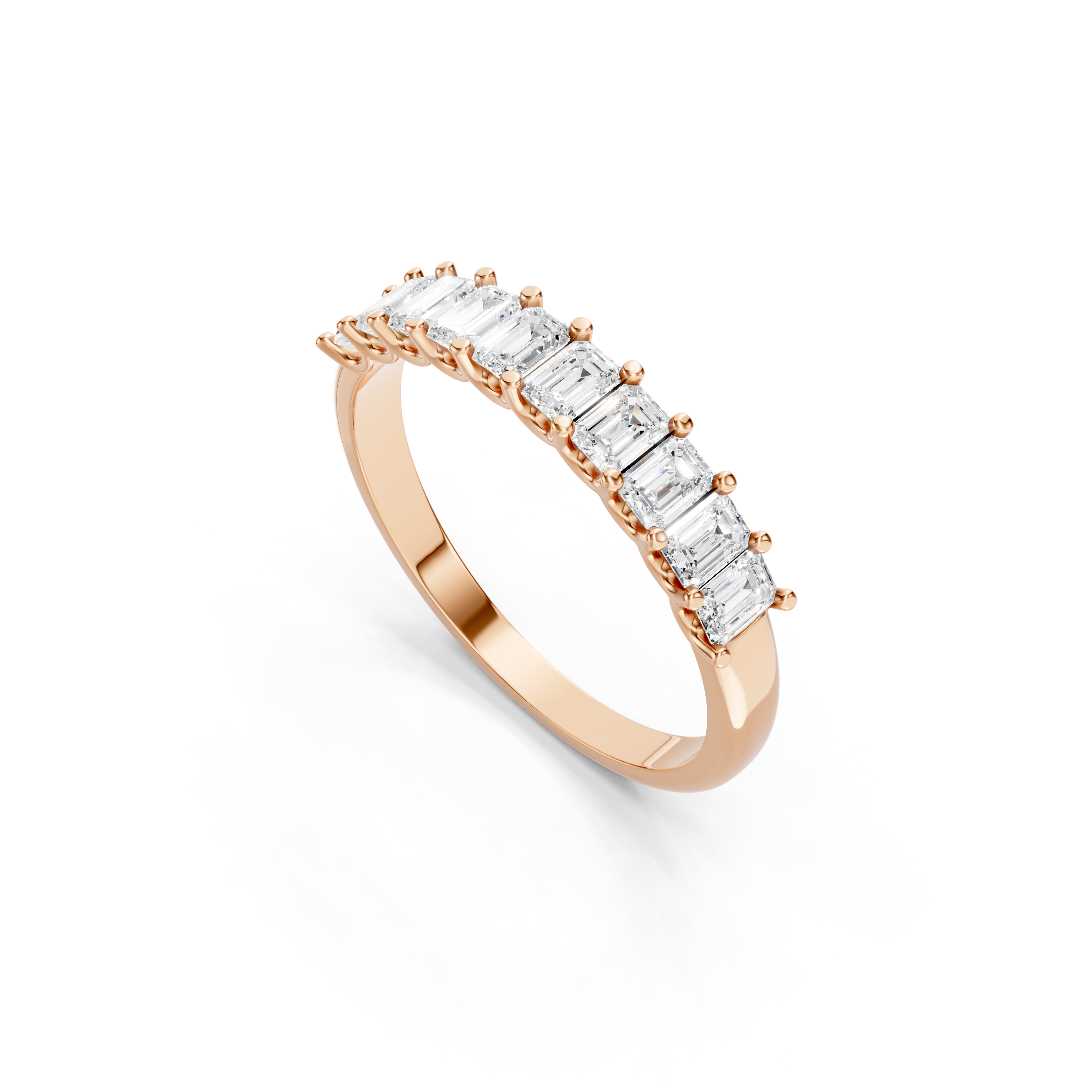 1.00 CT Emerald Cut Lab Grown Diamond Eternity Band