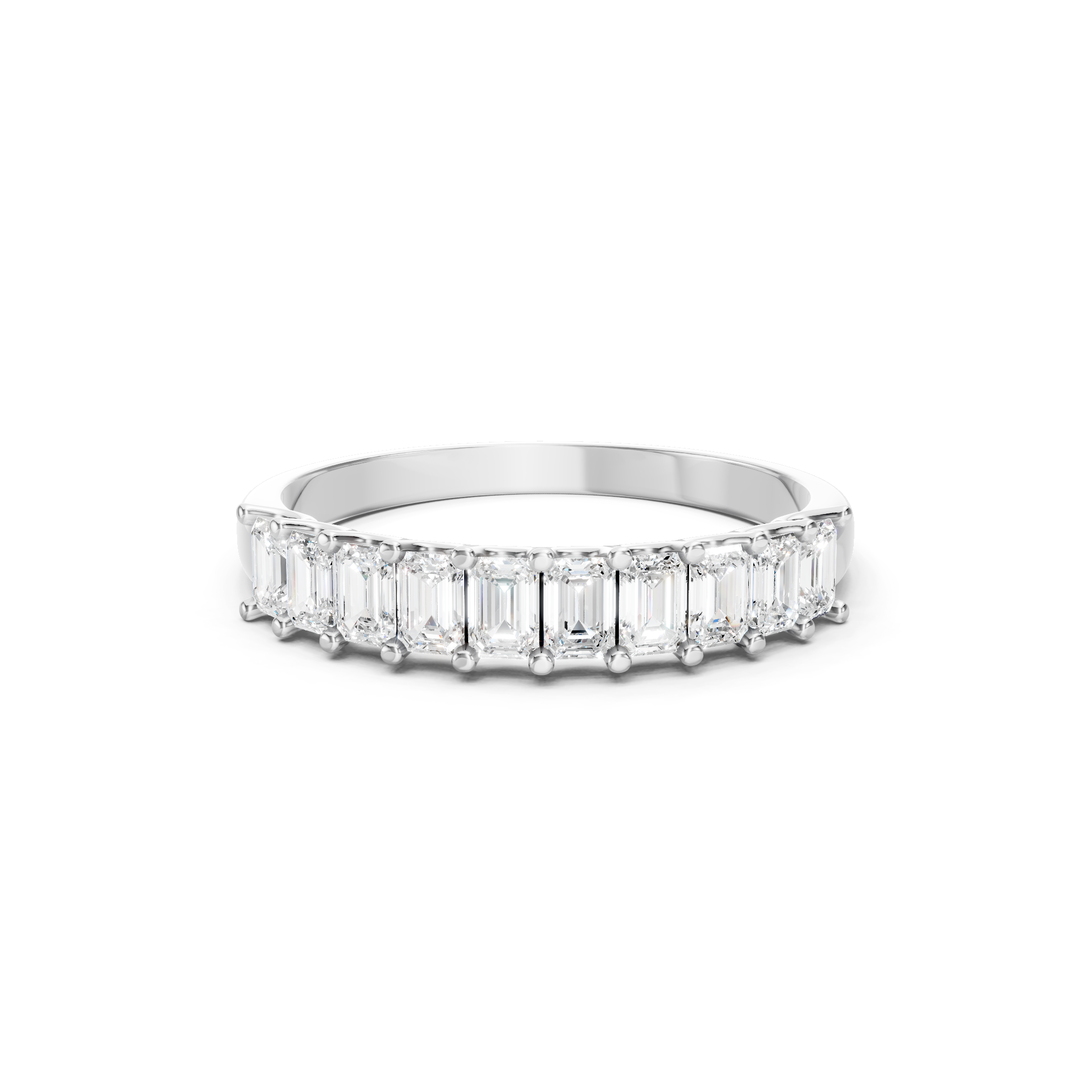 1.00 CT Emerald Cut Lab Grown Diamond Eternity Band