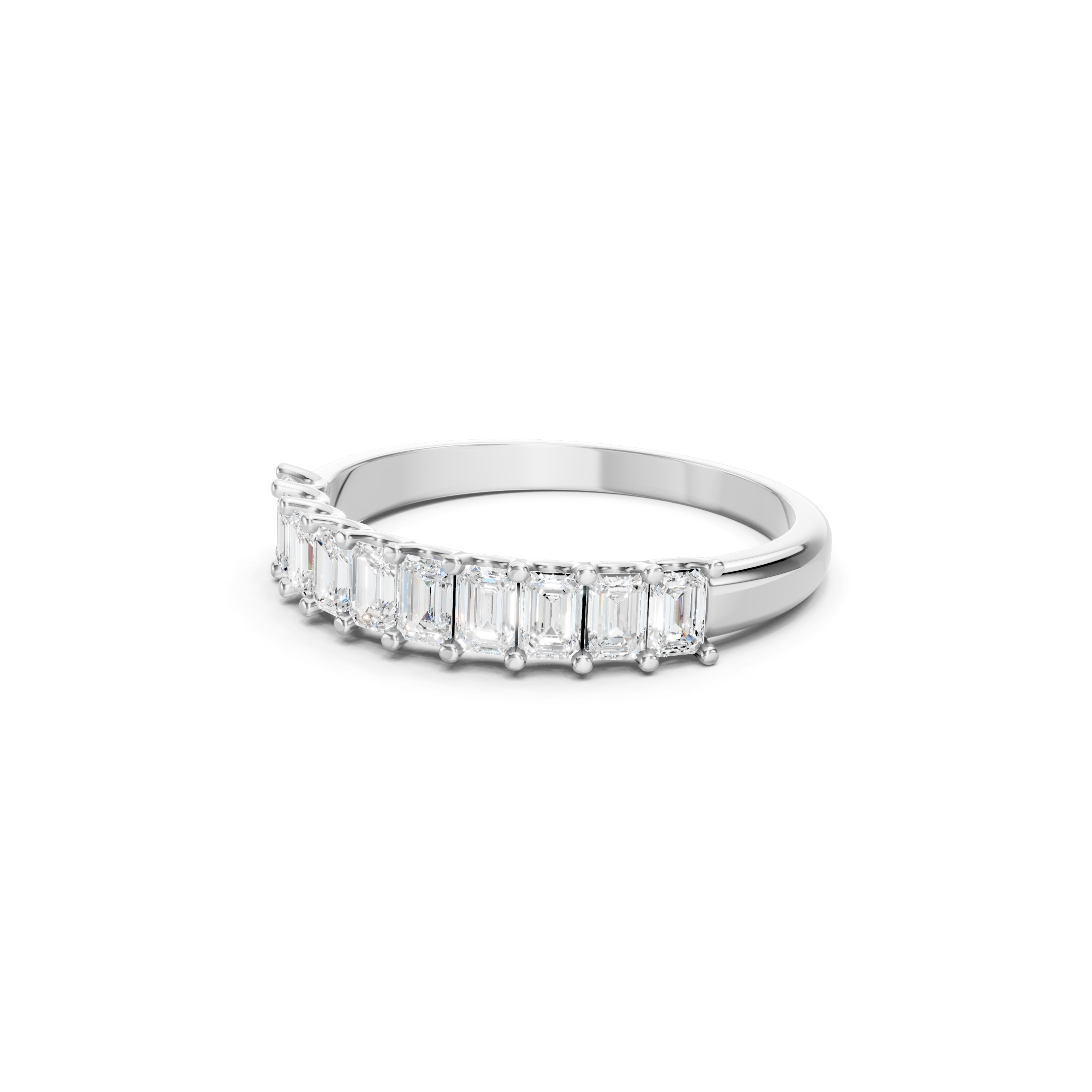 1.00 CT Emerald Cut Lab Grown Diamond Eternity Band