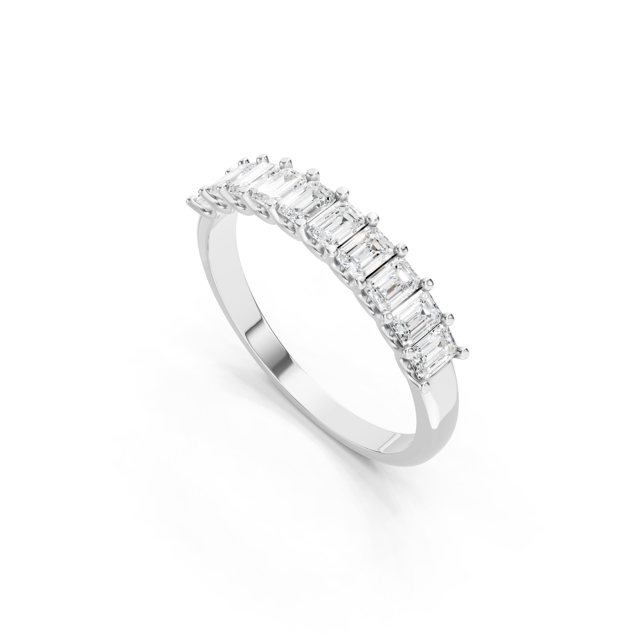 1.00 CT Emerald Cut Lab Grown Diamond Eternity Band