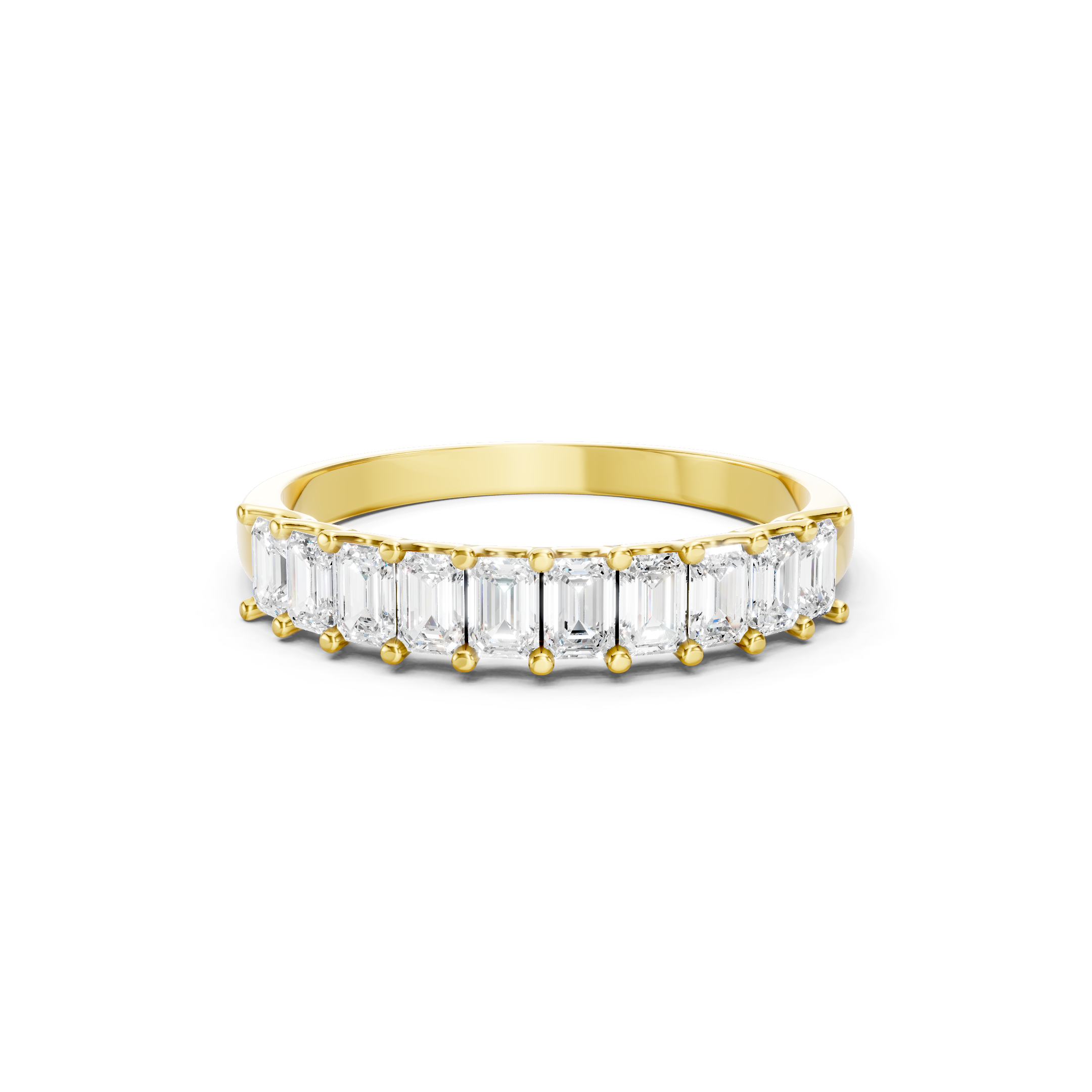 1.00 CT Emerald Cut Lab Grown Diamond Eternity Band