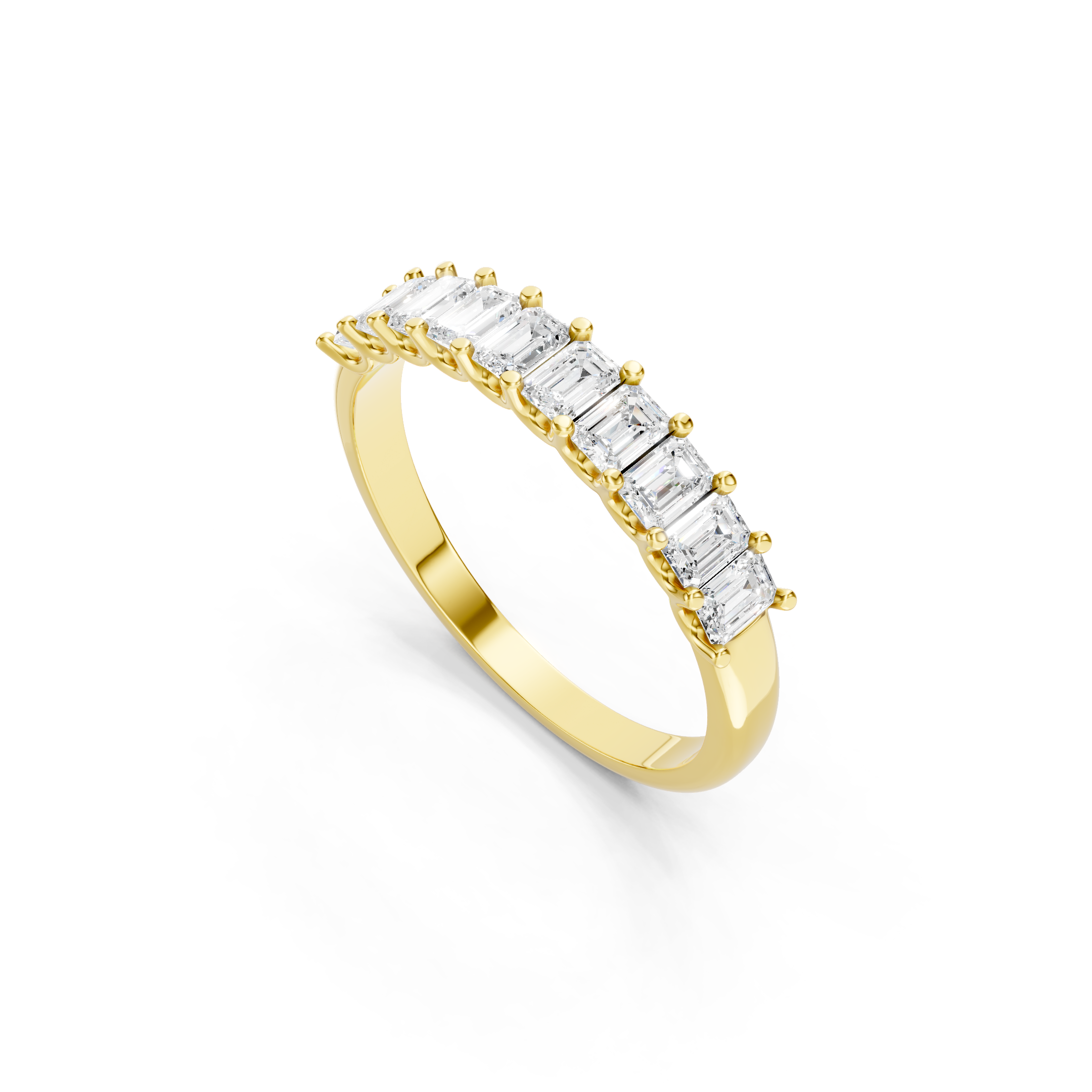 1.00 CT Emerald Cut Lab Grown Diamond Eternity Band