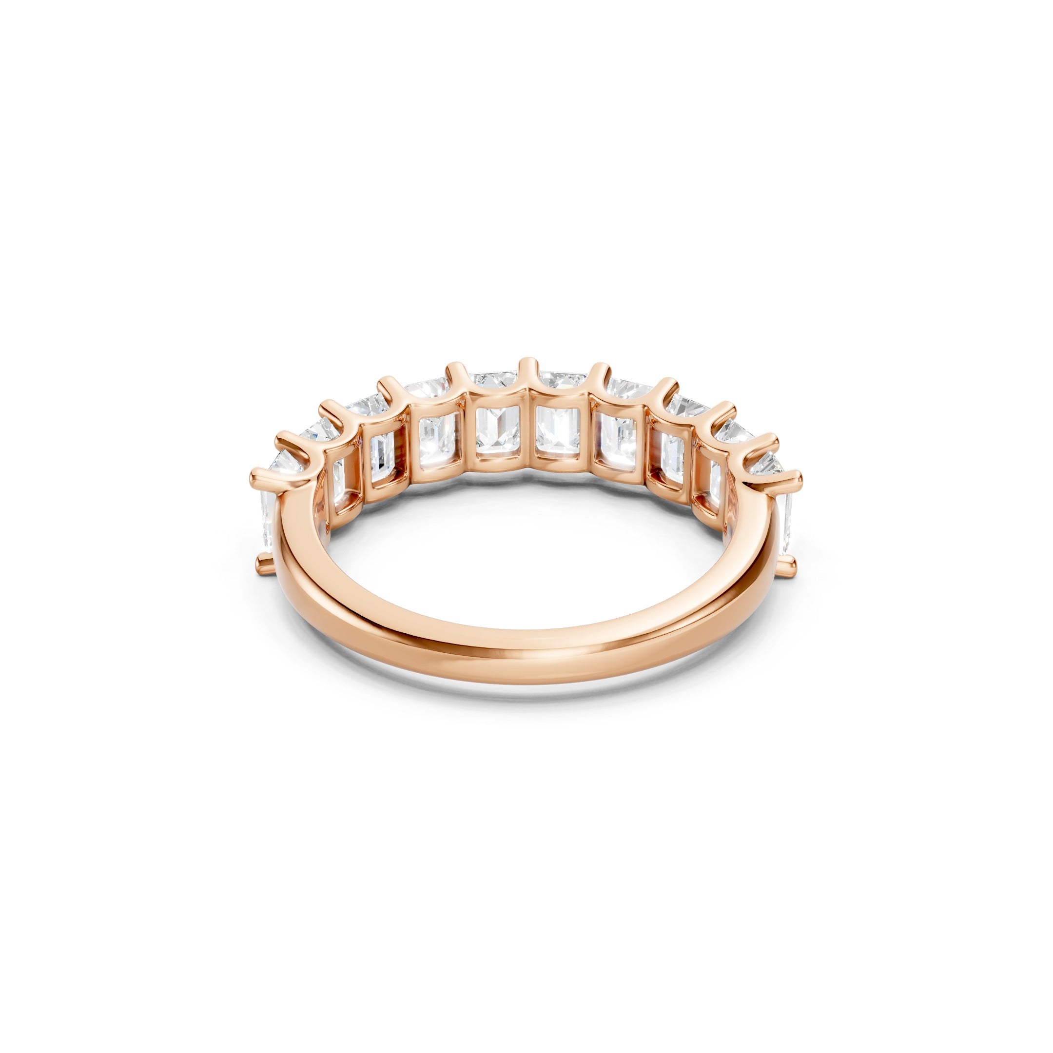 2.50 CT Emerald Cut Lab Grown Diamond Eternity Band in Solid Gold 