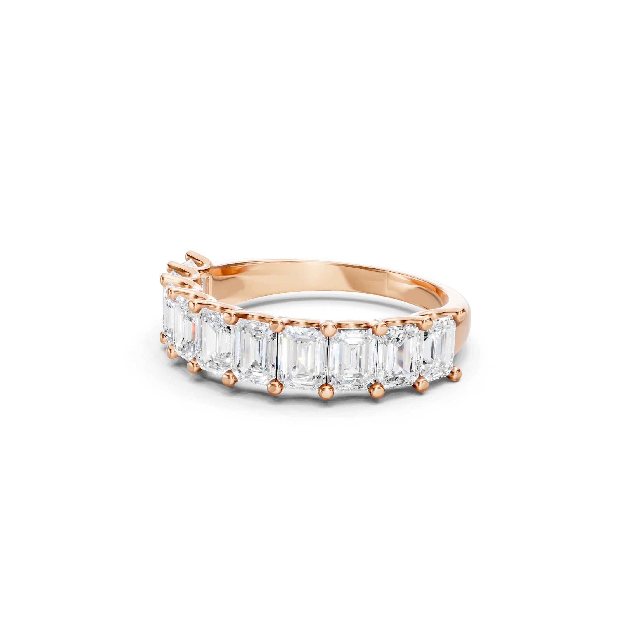 2.50 CT Emerald Cut Lab Grown Diamond Eternity Band in Solid Gold 