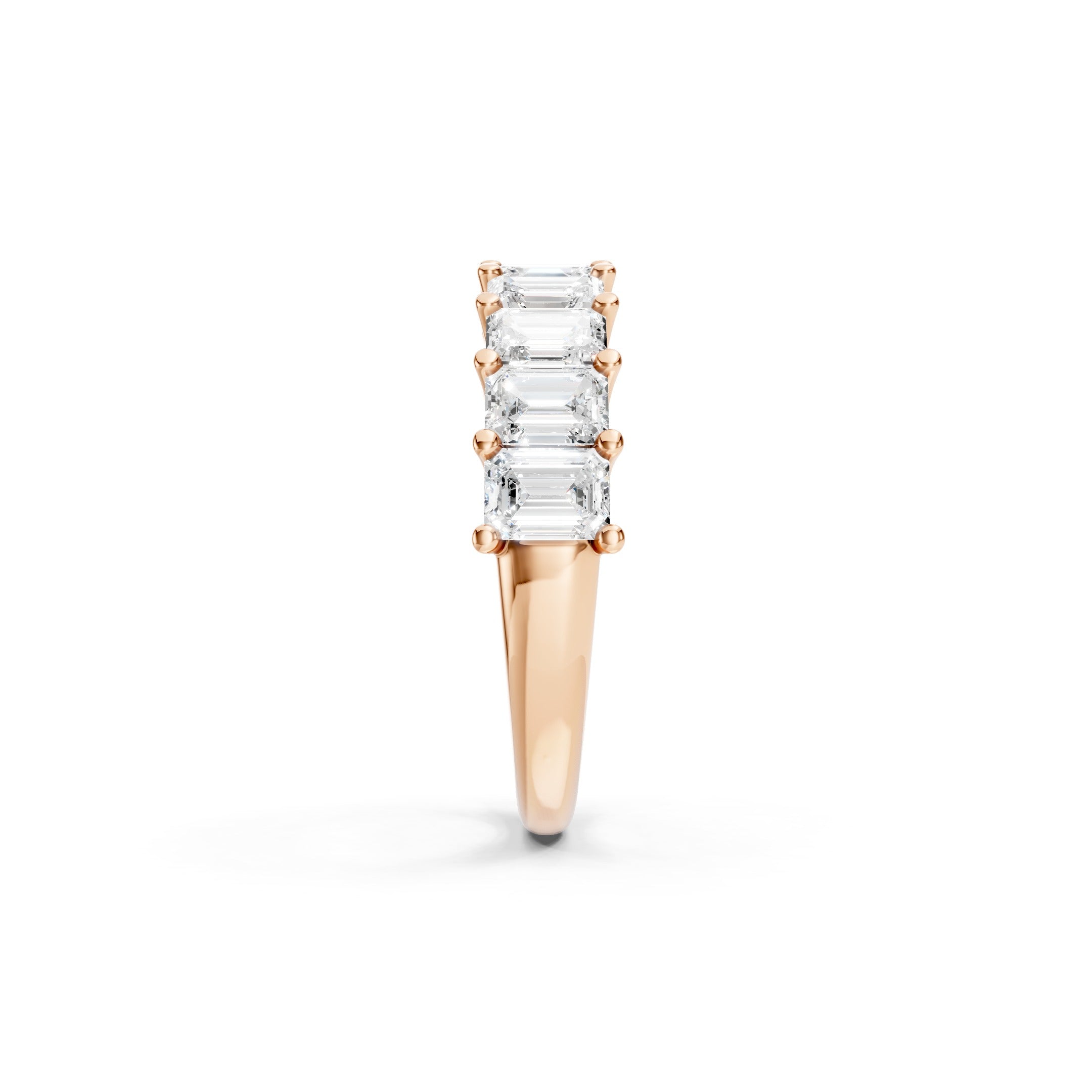 2.50 CT Emerald Cut Lab Grown Diamond Eternity Band in Solid Gold 