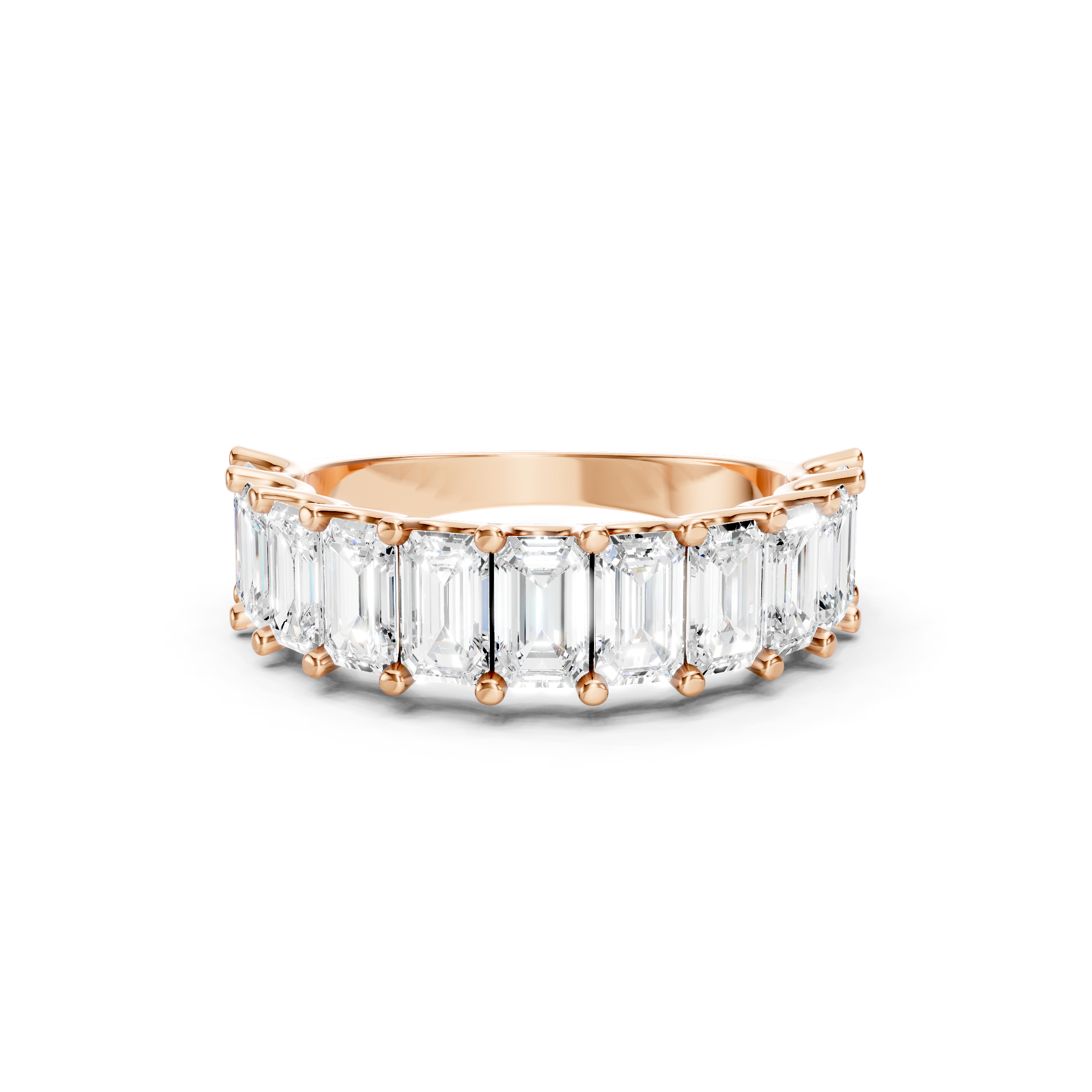 3.50 CT Emerald Cut Lab Grown Diamond Eternity Band in Solid Gold 