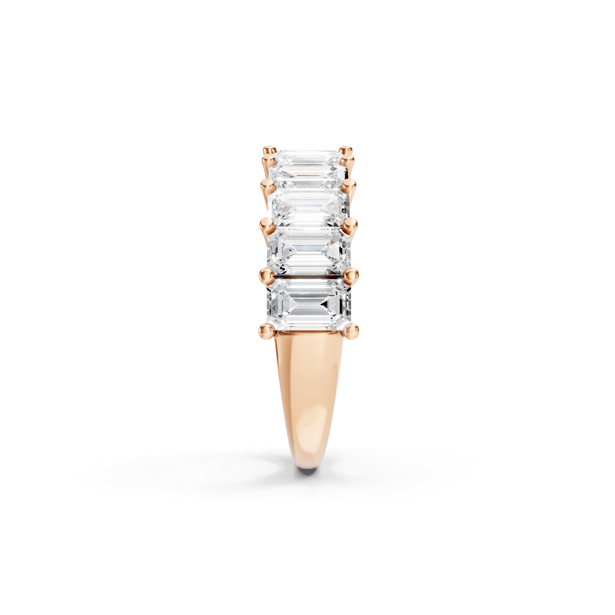 3.50 CT Emerald Cut Lab Grown Diamond Eternity Band in Solid Gold 