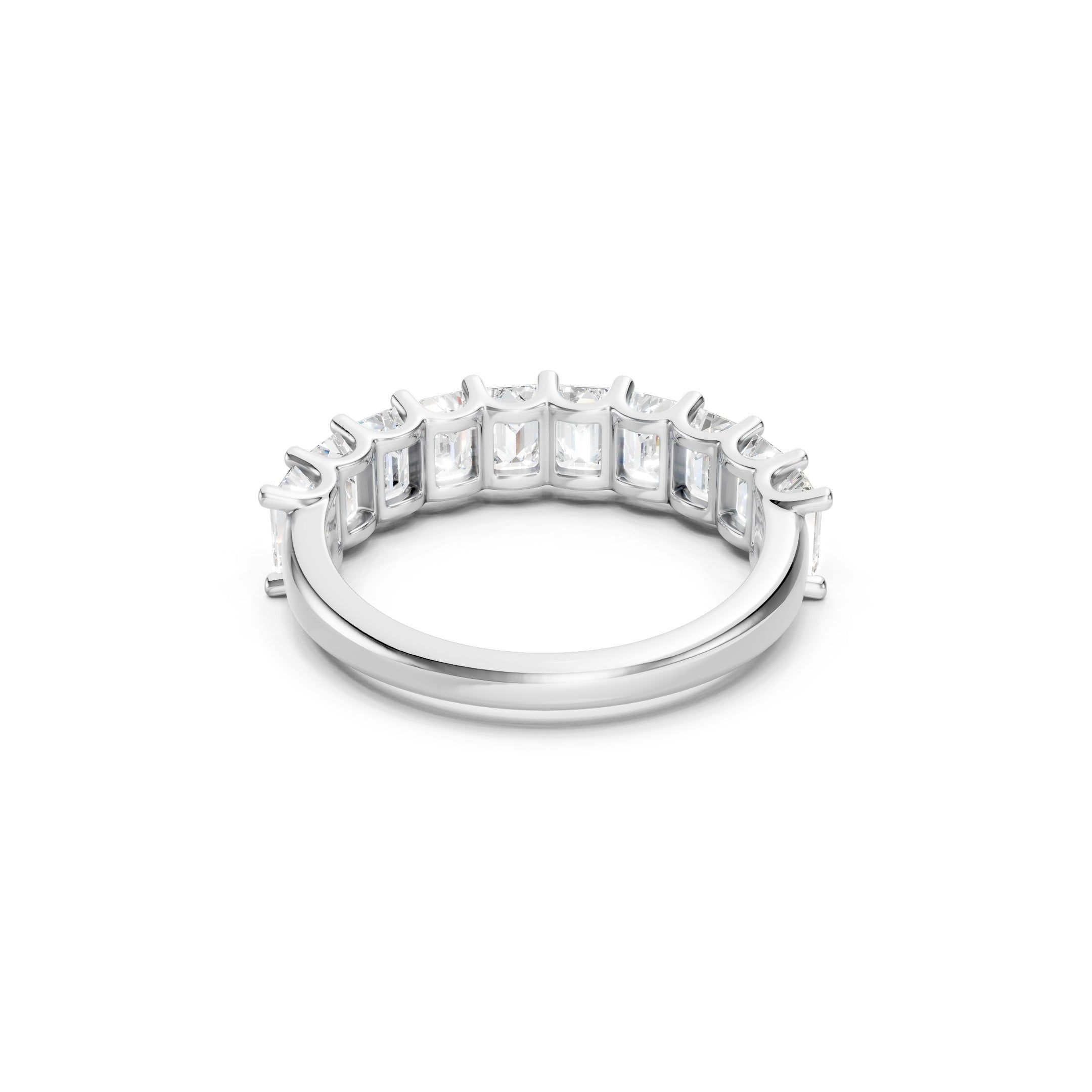 2.50 CT Emerald Cut Lab Grown Diamond Eternity Band in Solid Gold 