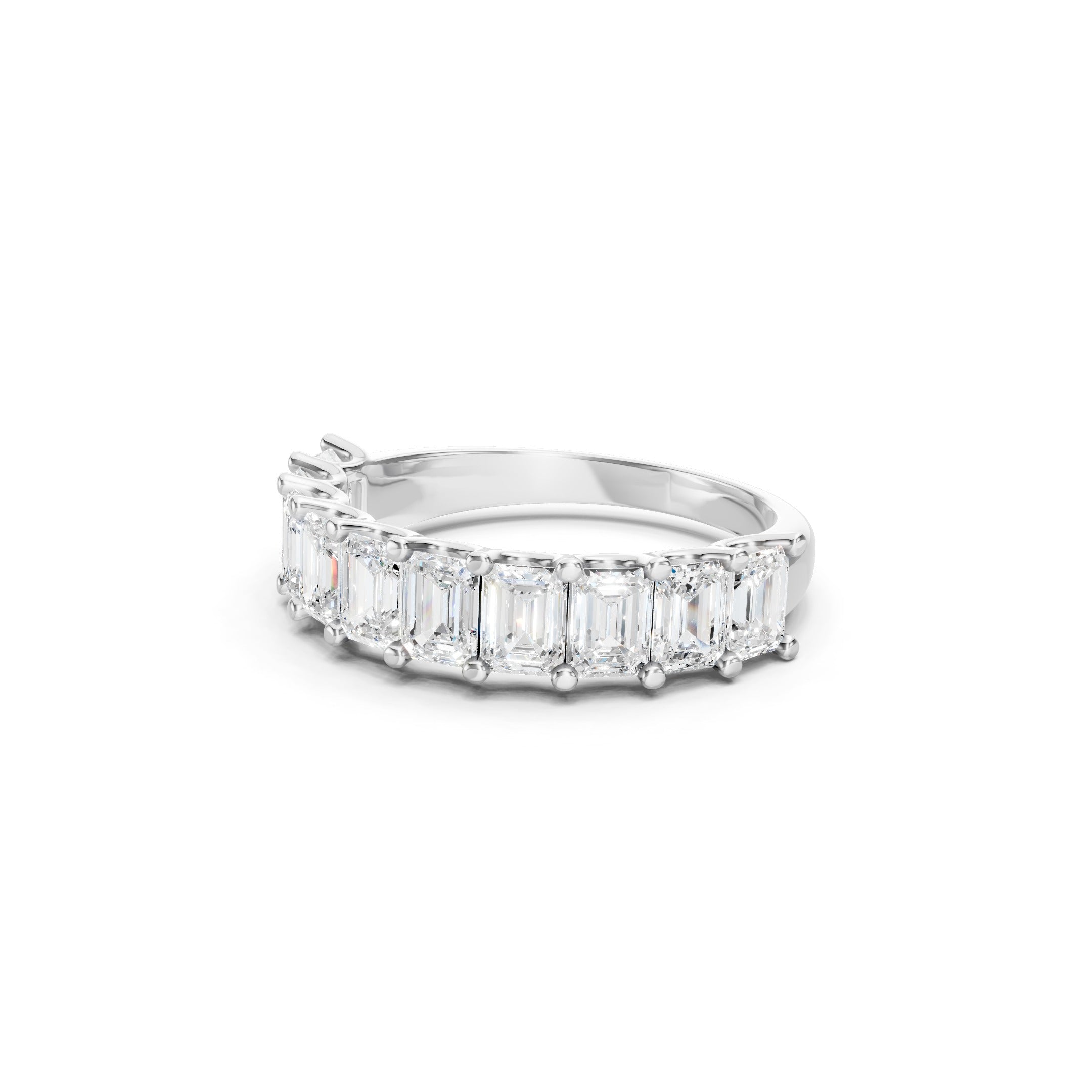 2.50 CT Emerald Cut Lab Grown Diamond Eternity Band in Solid Gold 