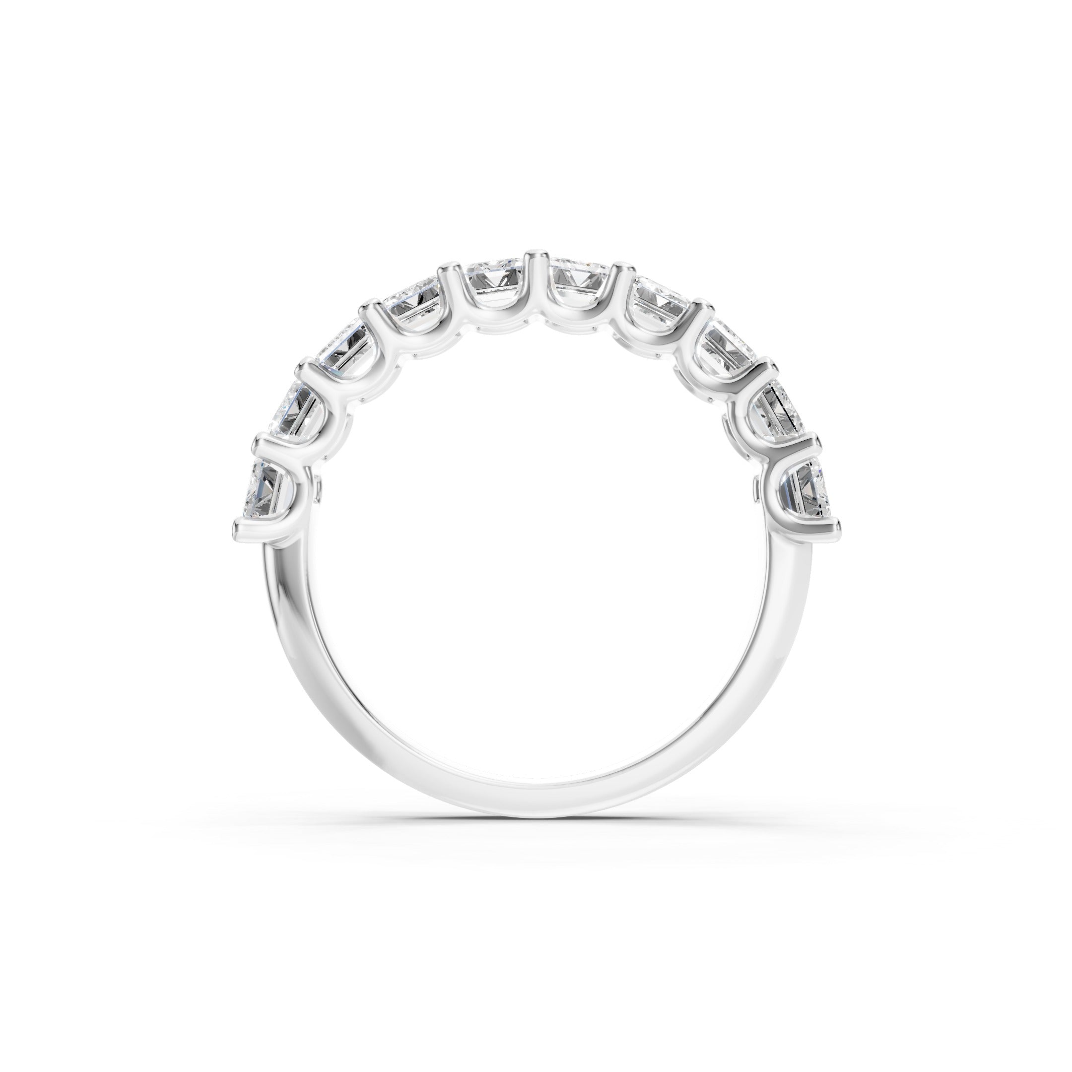 2.50 CT Emerald Cut Lab Grown Diamond Eternity Band in Solid Gold 