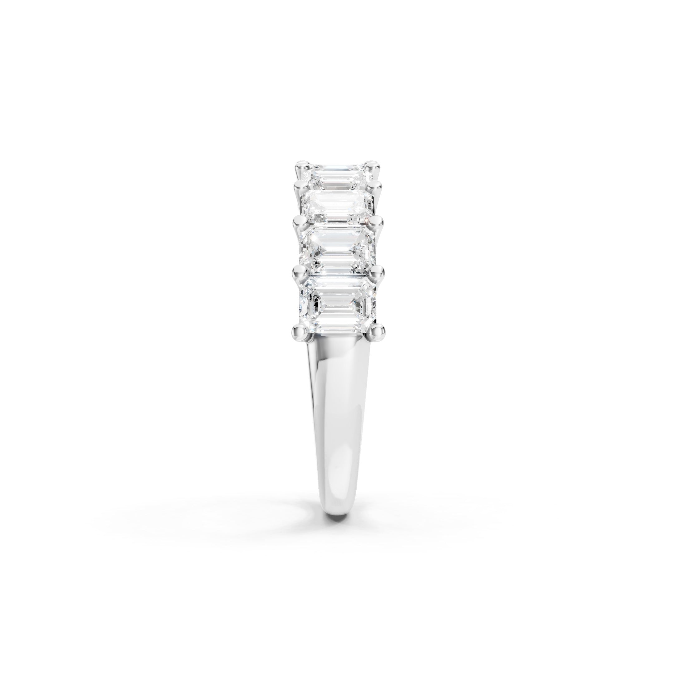 2.50 CT Emerald Cut Lab Grown Diamond Eternity Band in Solid Gold 