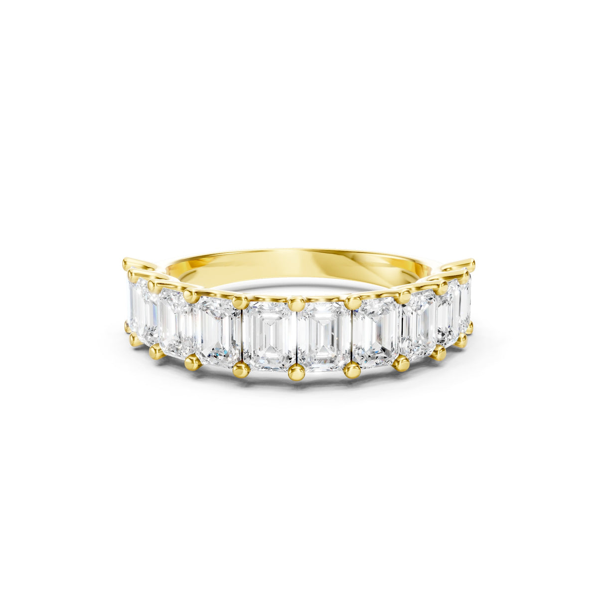2.50 CT Emerald Cut Lab Grown Diamond Eternity Band in Solid Gold 