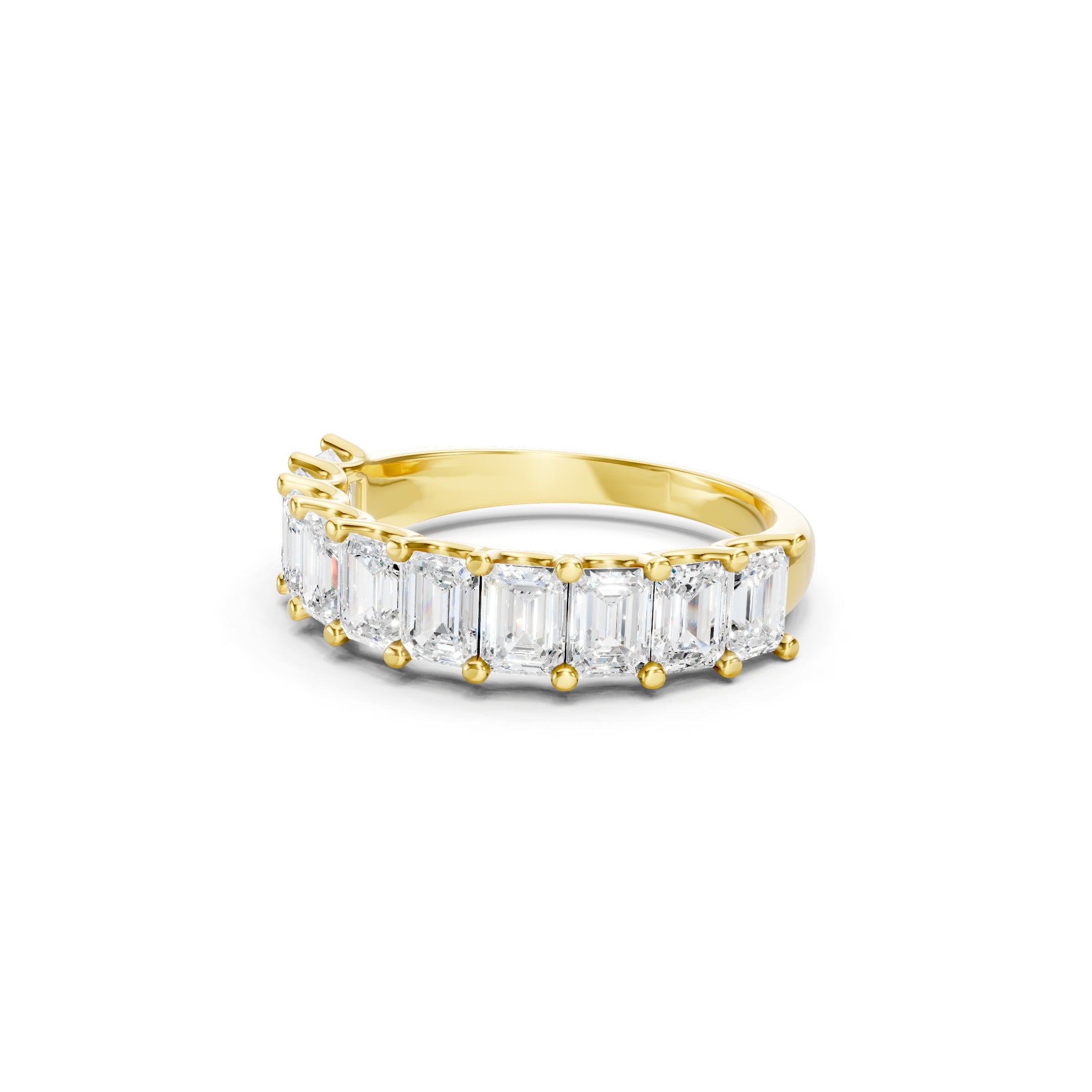 2.50 CT Emerald Cut Lab Grown Diamond Eternity Band in Solid Gold 