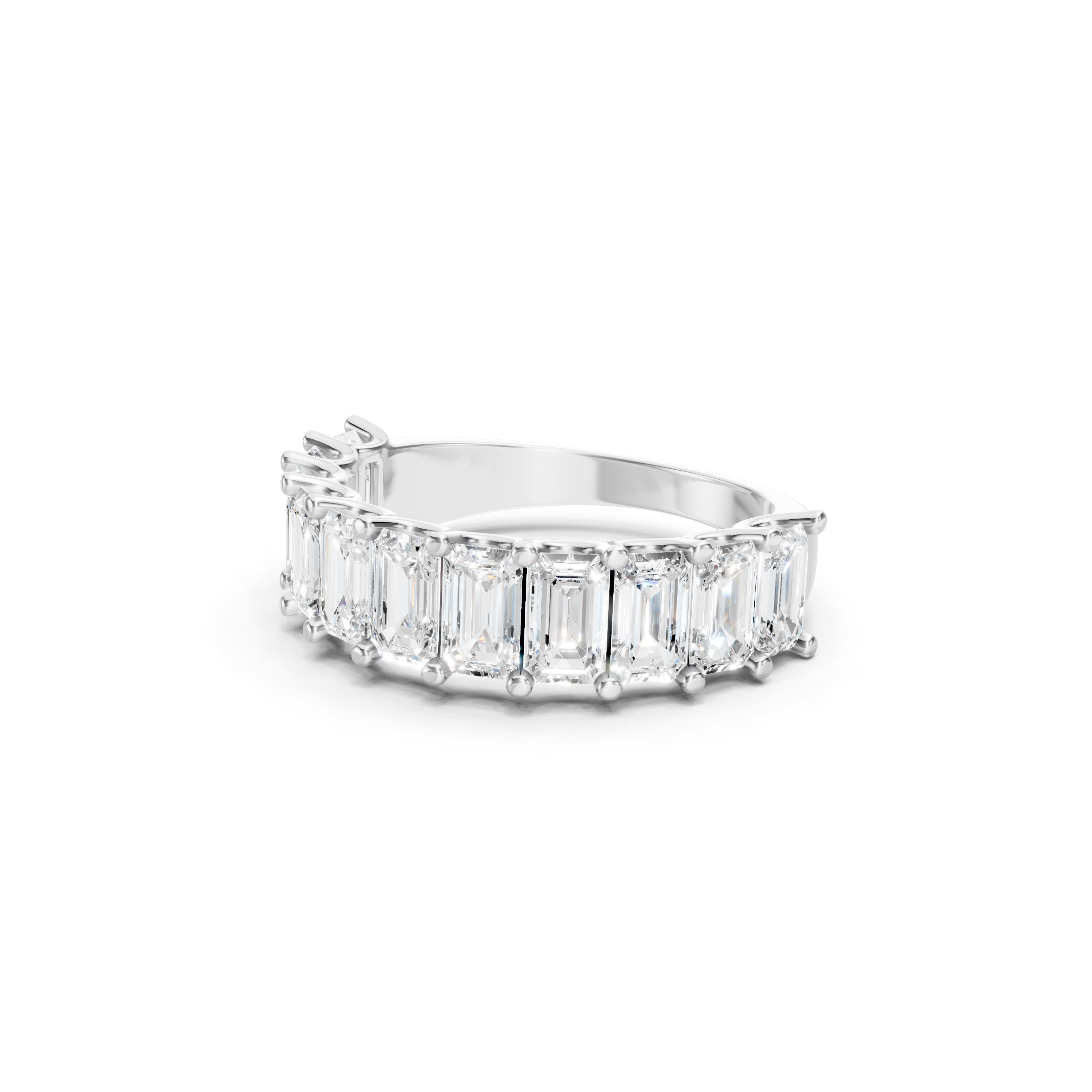 3.50 CT Emerald Cut Lab Grown Diamond Eternity Band in Solid Gold 