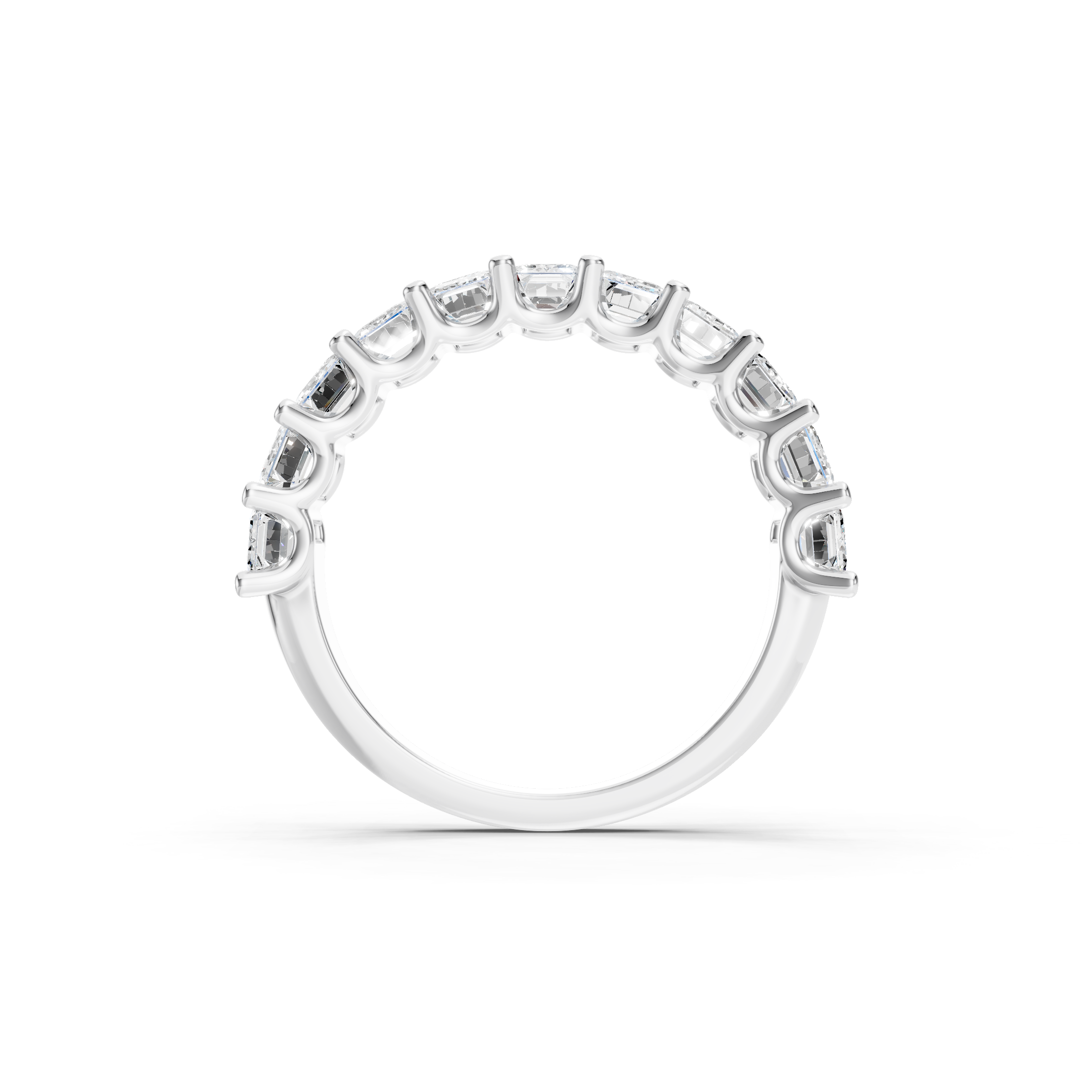 3.50 CT Emerald Cut Lab Grown Diamond Eternity Band in Solid Gold 