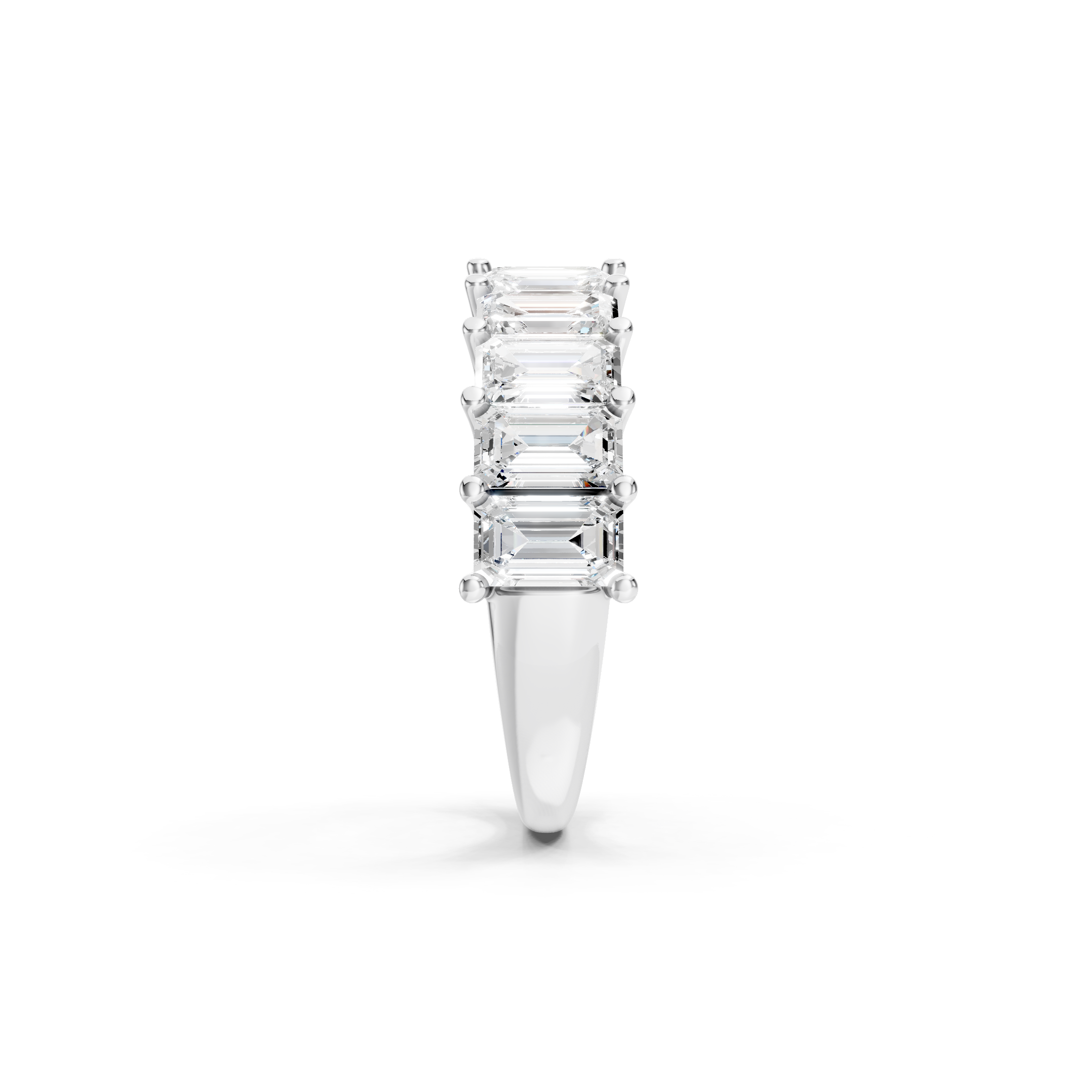 3.50 CT Emerald Cut Lab Grown Diamond Eternity Band in Solid Gold 