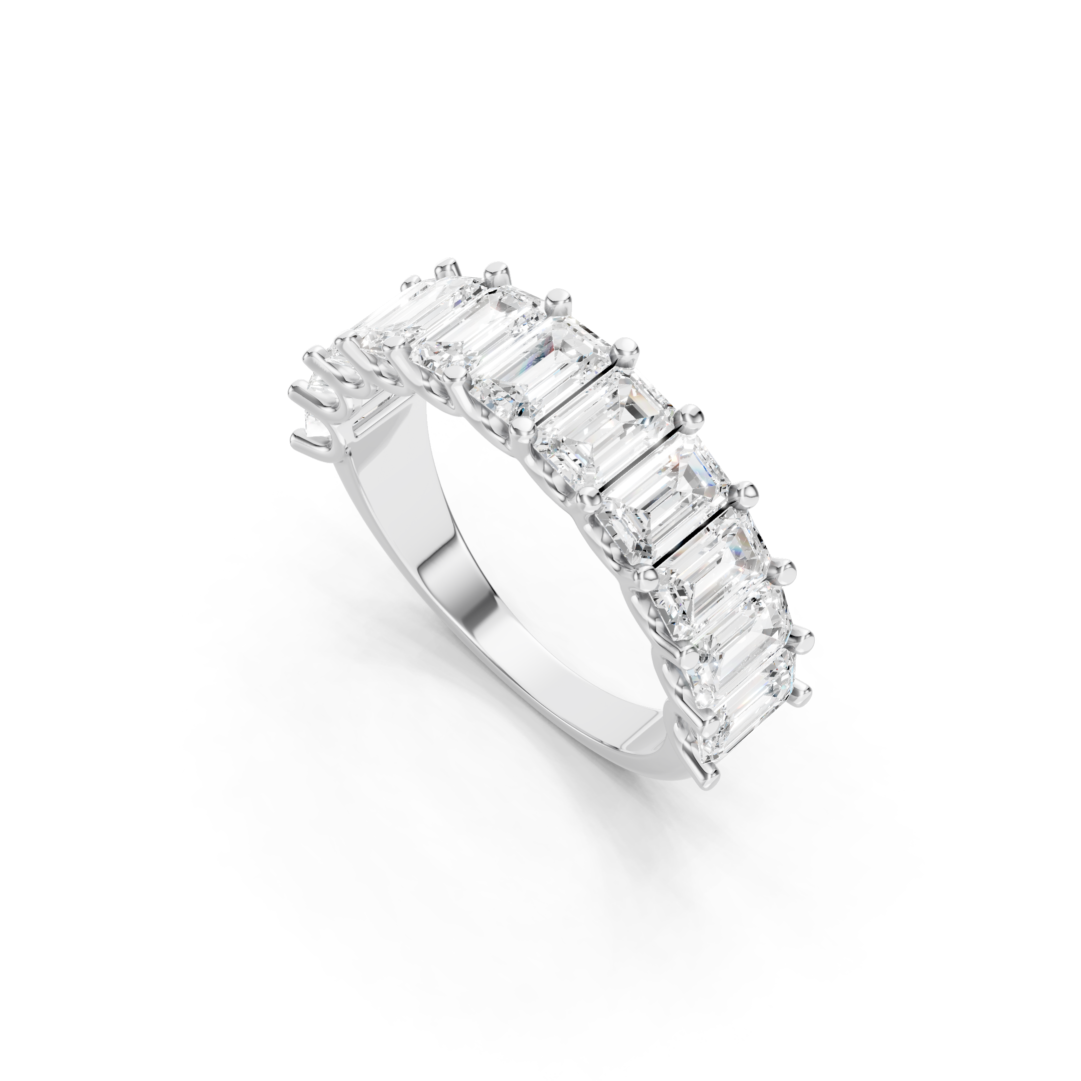 3.50 CT Emerald Cut Lab Grown Diamond Eternity Band in Solid Gold 