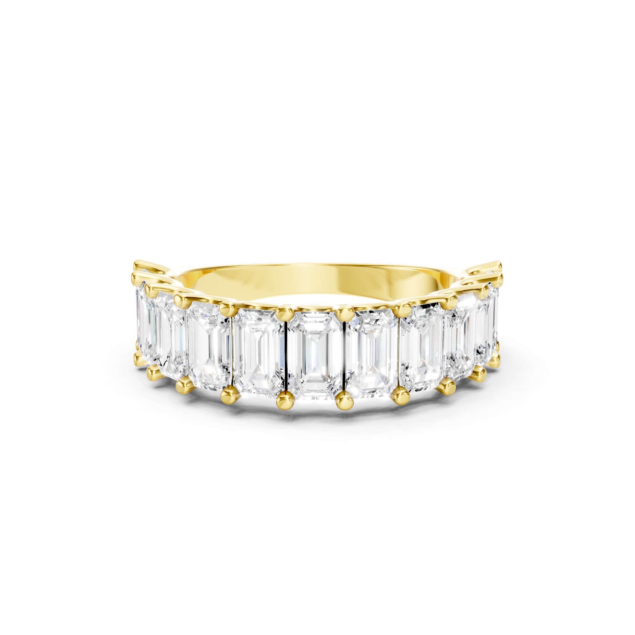 3.50 CT Emerald Cut Lab Grown Diamond Eternity Band in Solid Gold 