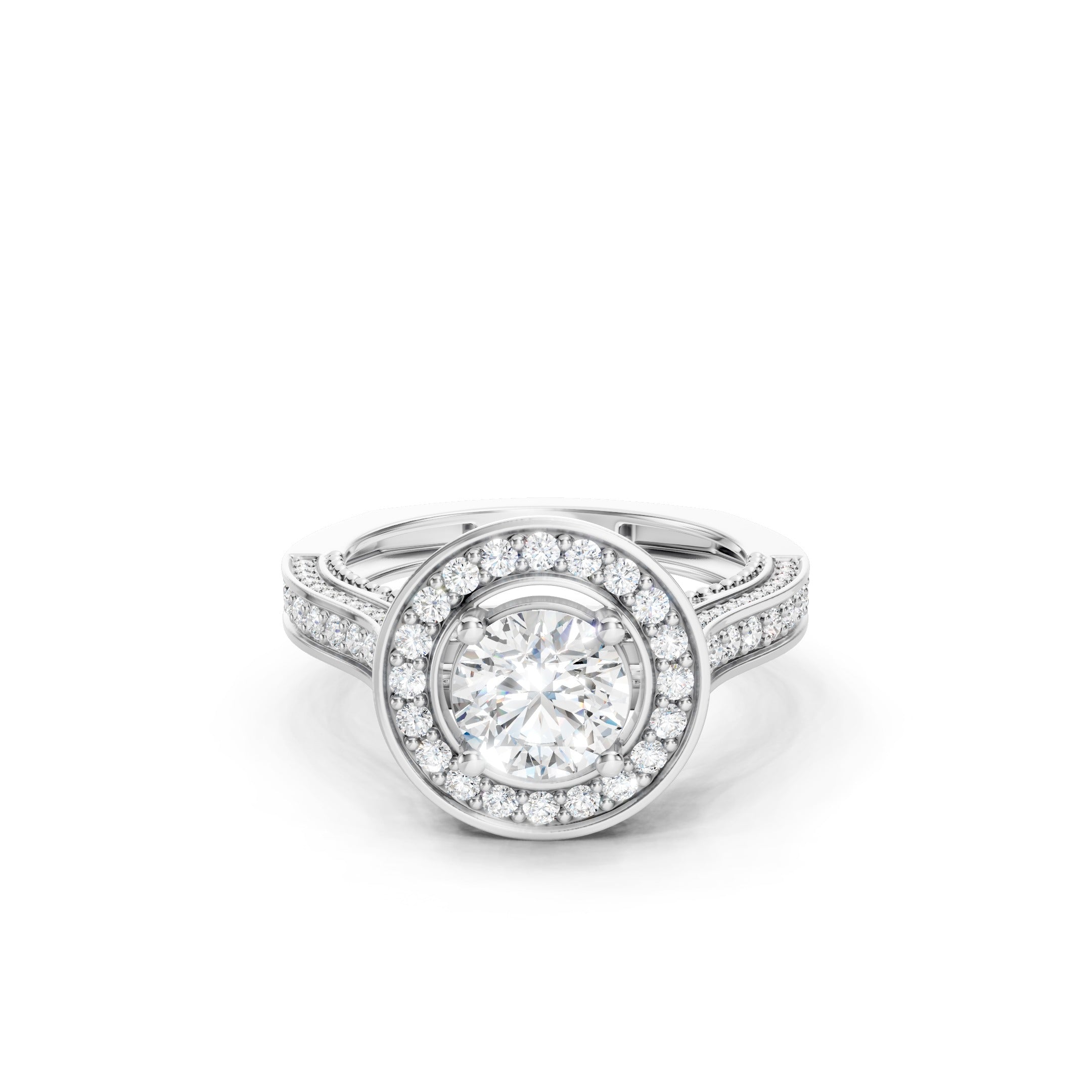1.80 CT Lab Grown Diamond Halo Engagement Ring in 10K 14K 18K 
