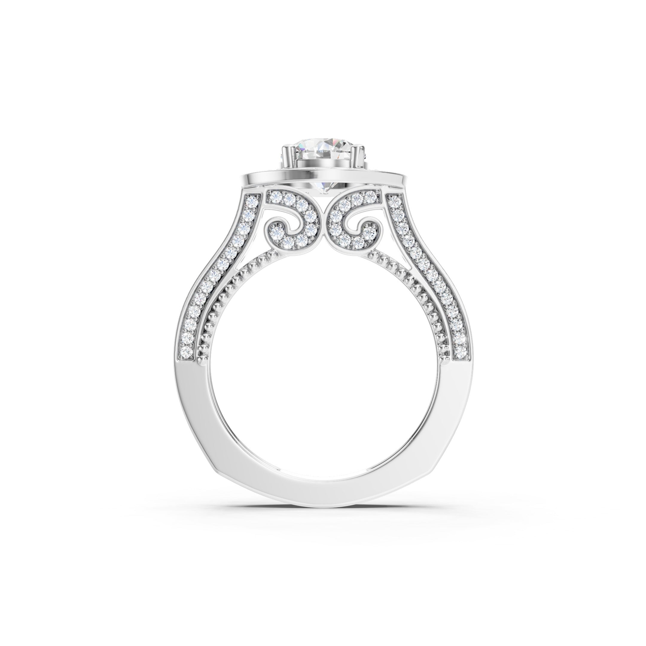 1.80 CT Lab Grown Diamond Halo Engagement Ring in 10K 14K 18K 