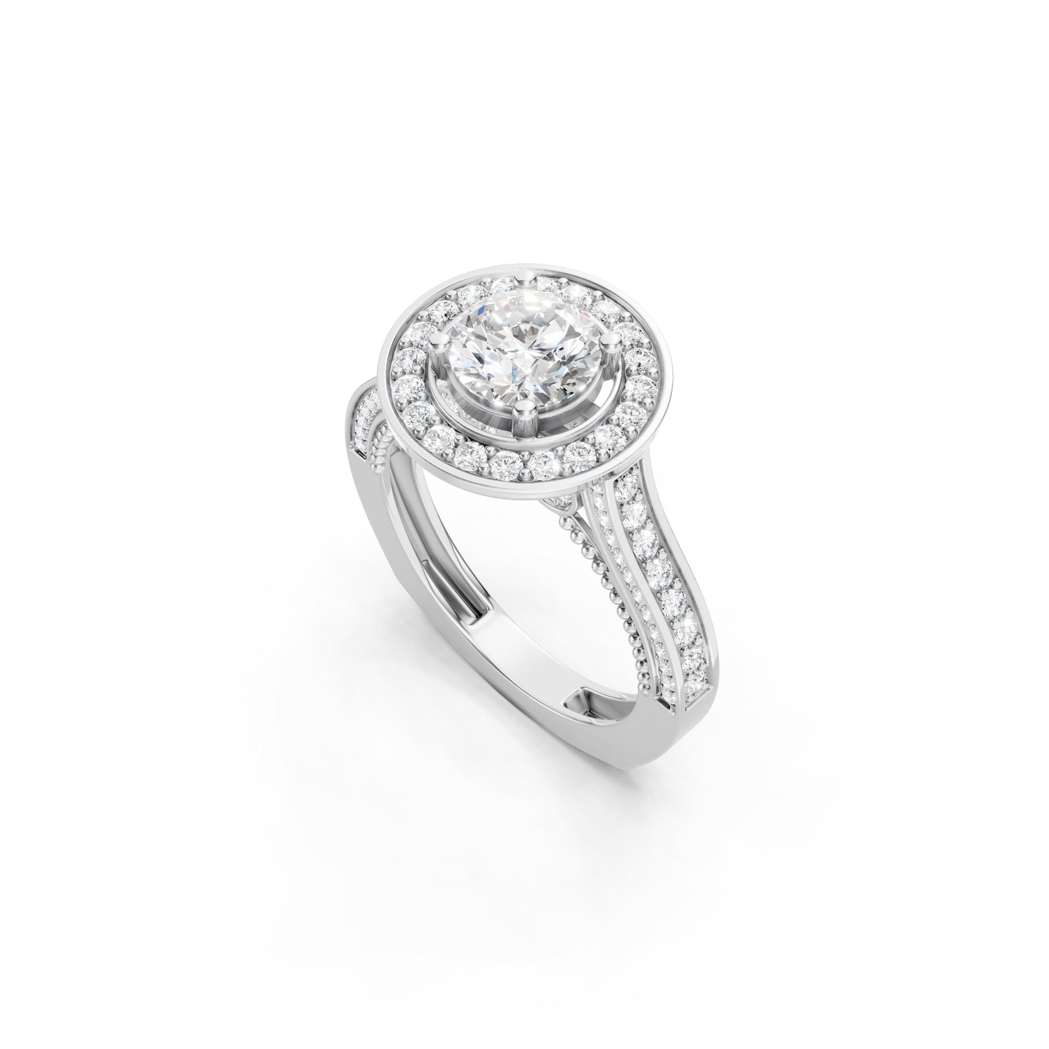 1.80 CT Lab Grown Diamond Halo Engagement Ring in 10K 14K 18K 