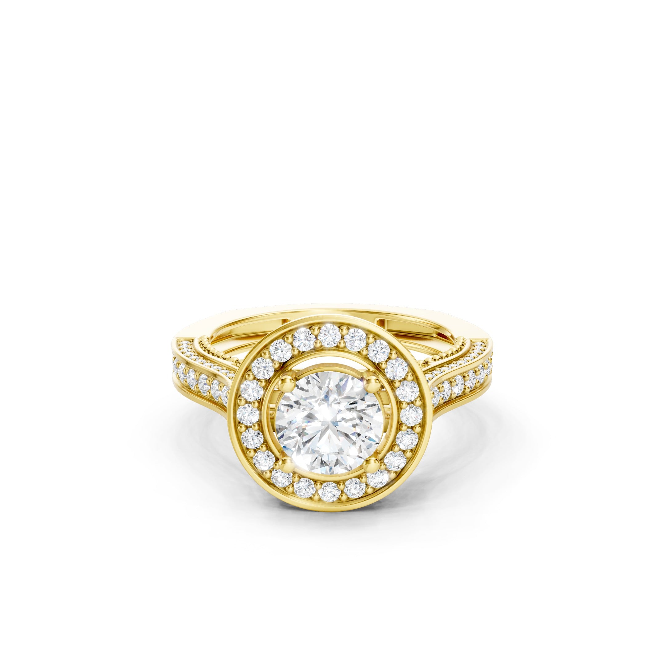 1.80 CT Lab Grown Diamond Halo Engagement Ring in 10K 14K 18K 