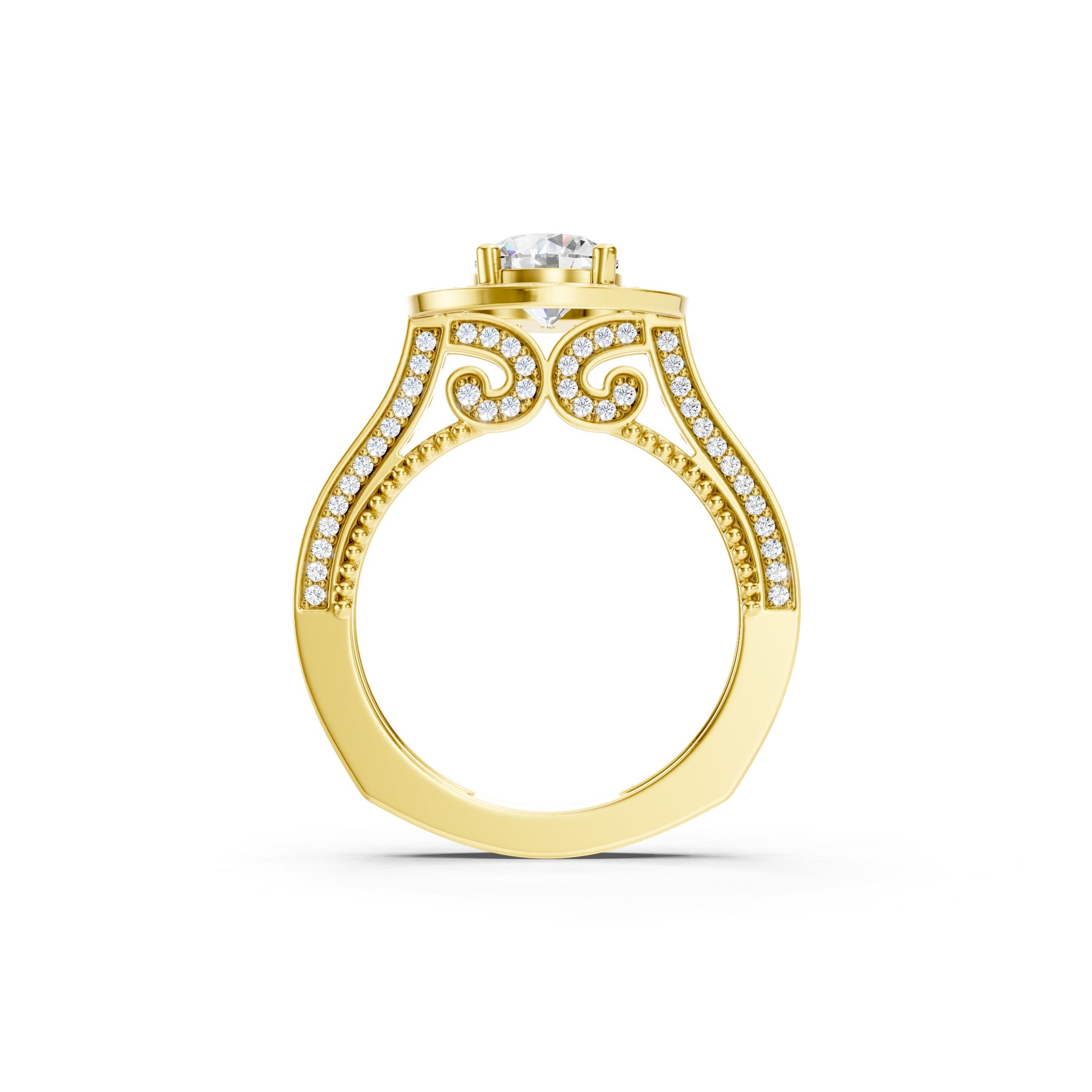 1.80 CT Lab Grown Diamond Halo Engagement Ring in 10K 14K 18K 