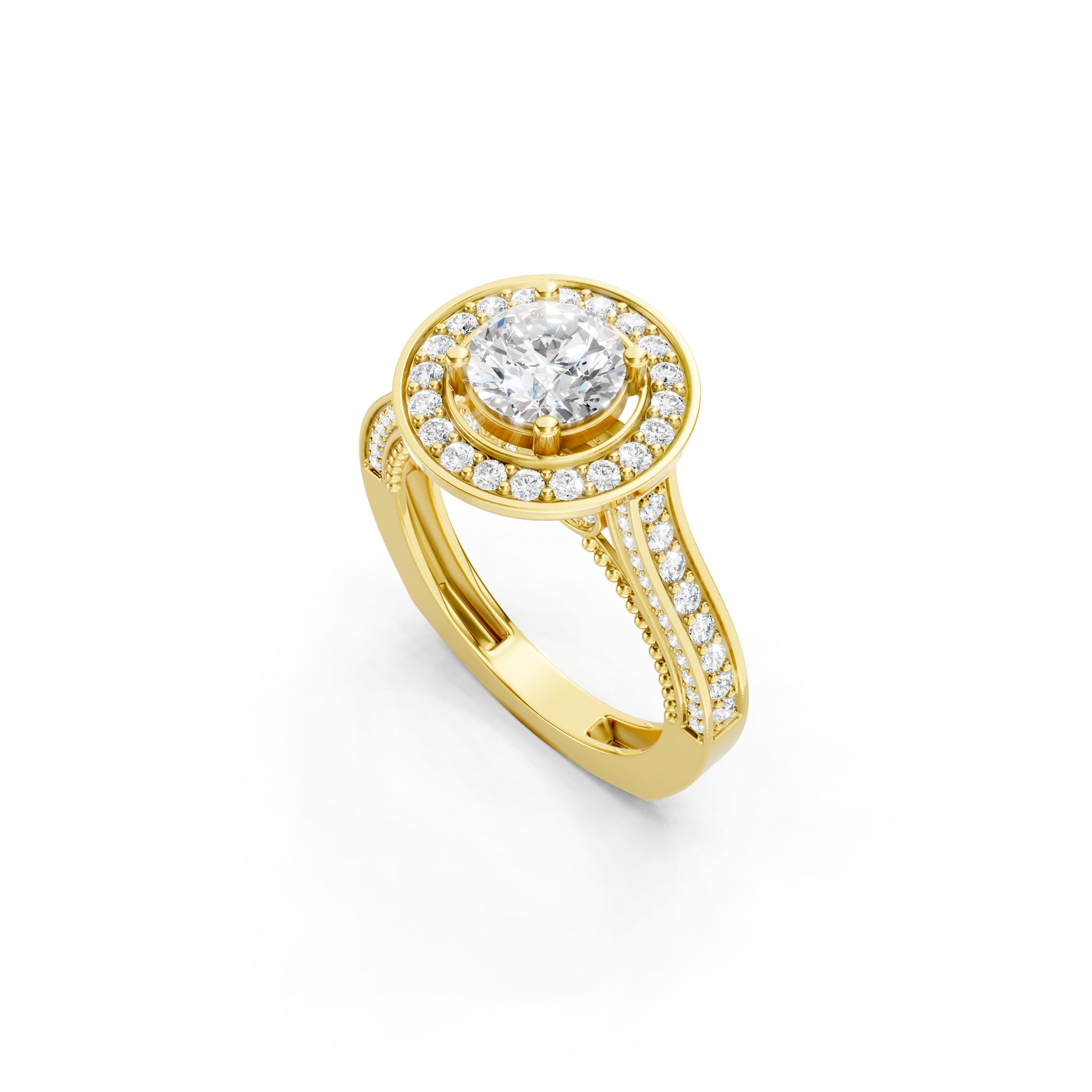 1.80 CT Lab Grown Diamond Halo Engagement Ring in 10K 14K 18K 